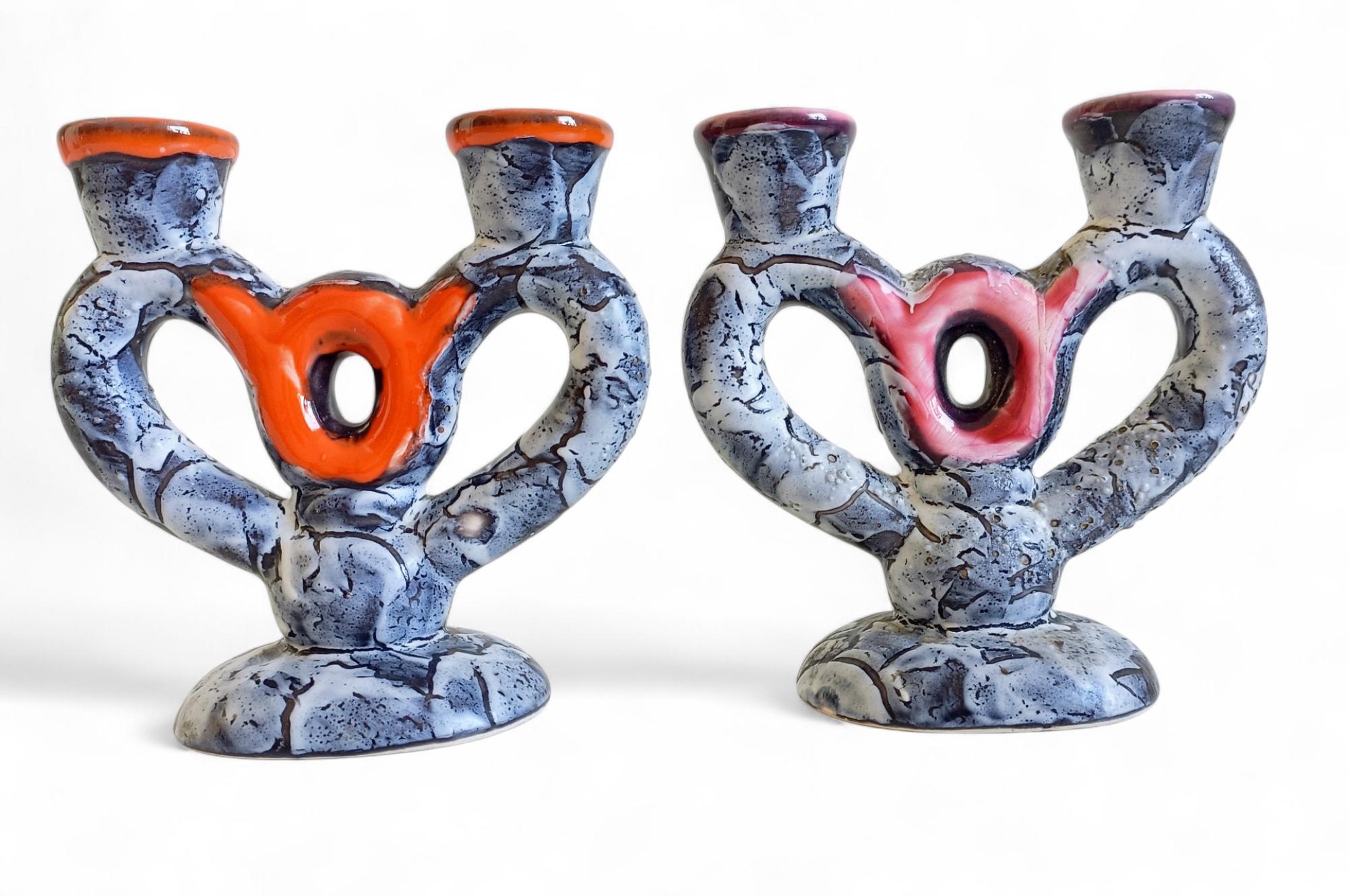 Midcentury Gaudí Style Vallauris Signed Ceramic Candelabra, France, 1950s im Angebot 5