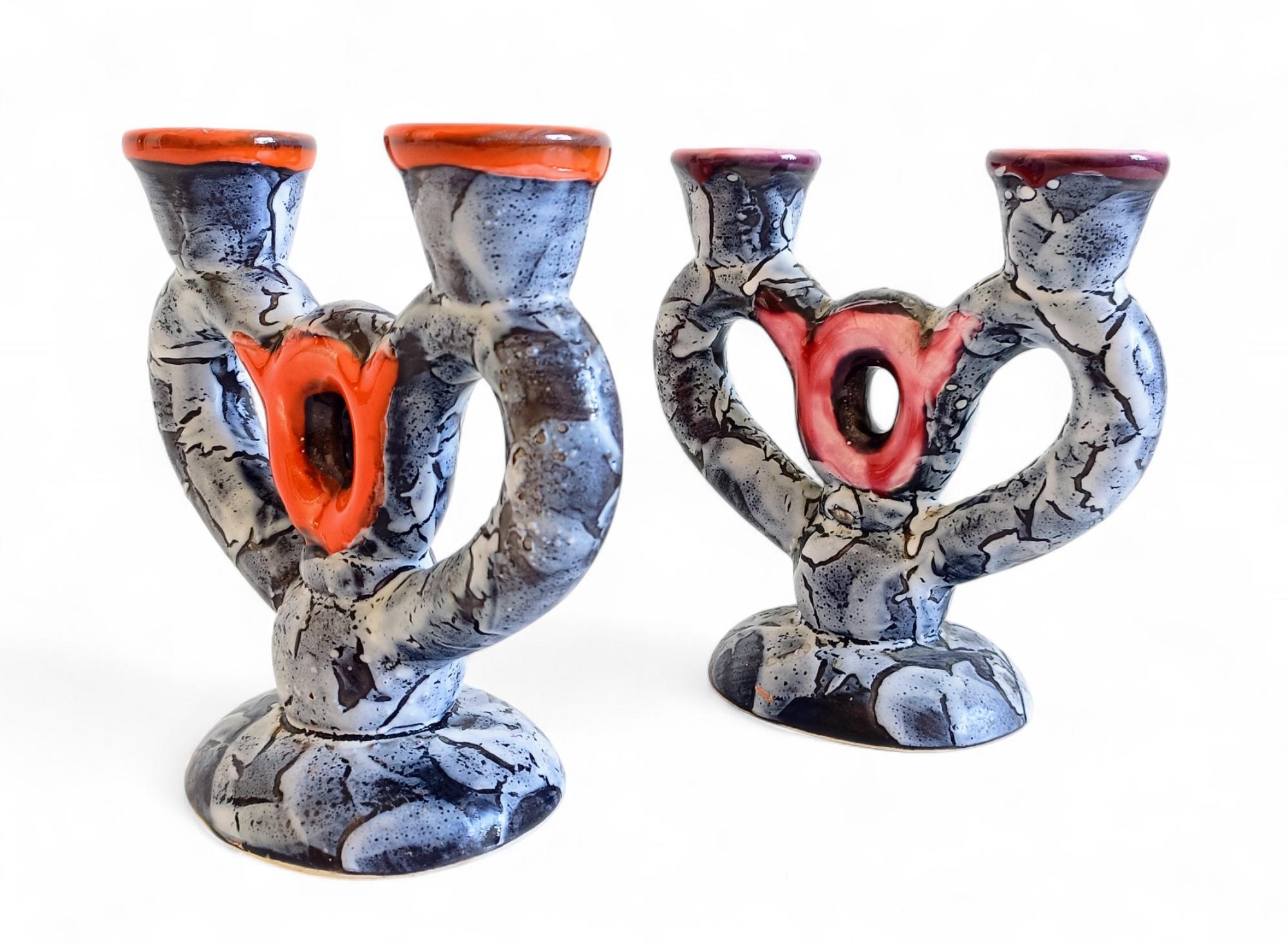 Midcentury Gaudí Style Vallauris Signed Ceramic Candelabra, France, 1950s im Angebot 7