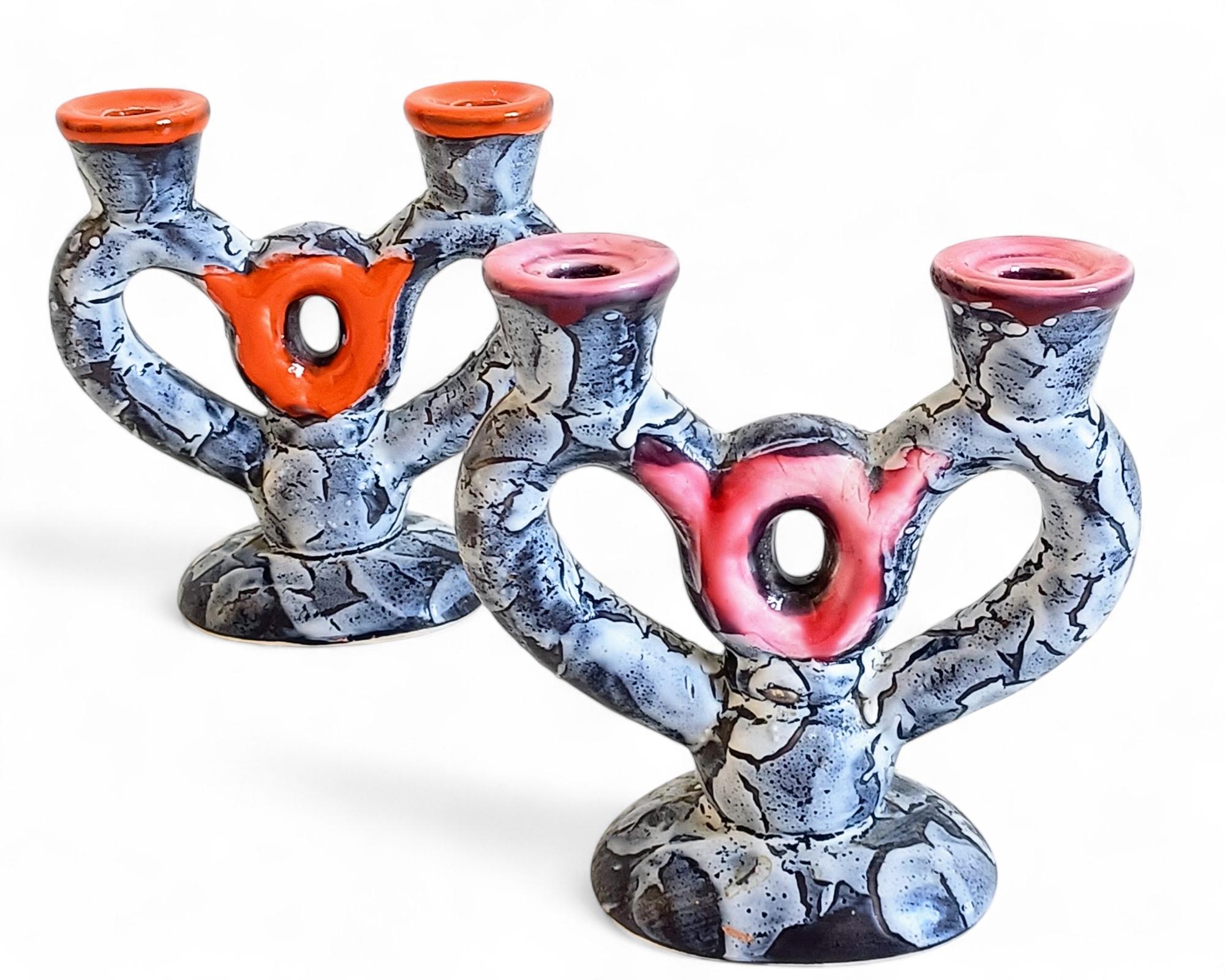 Midcentury Gaudí Style Vallauris Signed Ceramic Candelabra, France, 1950s im Angebot 8