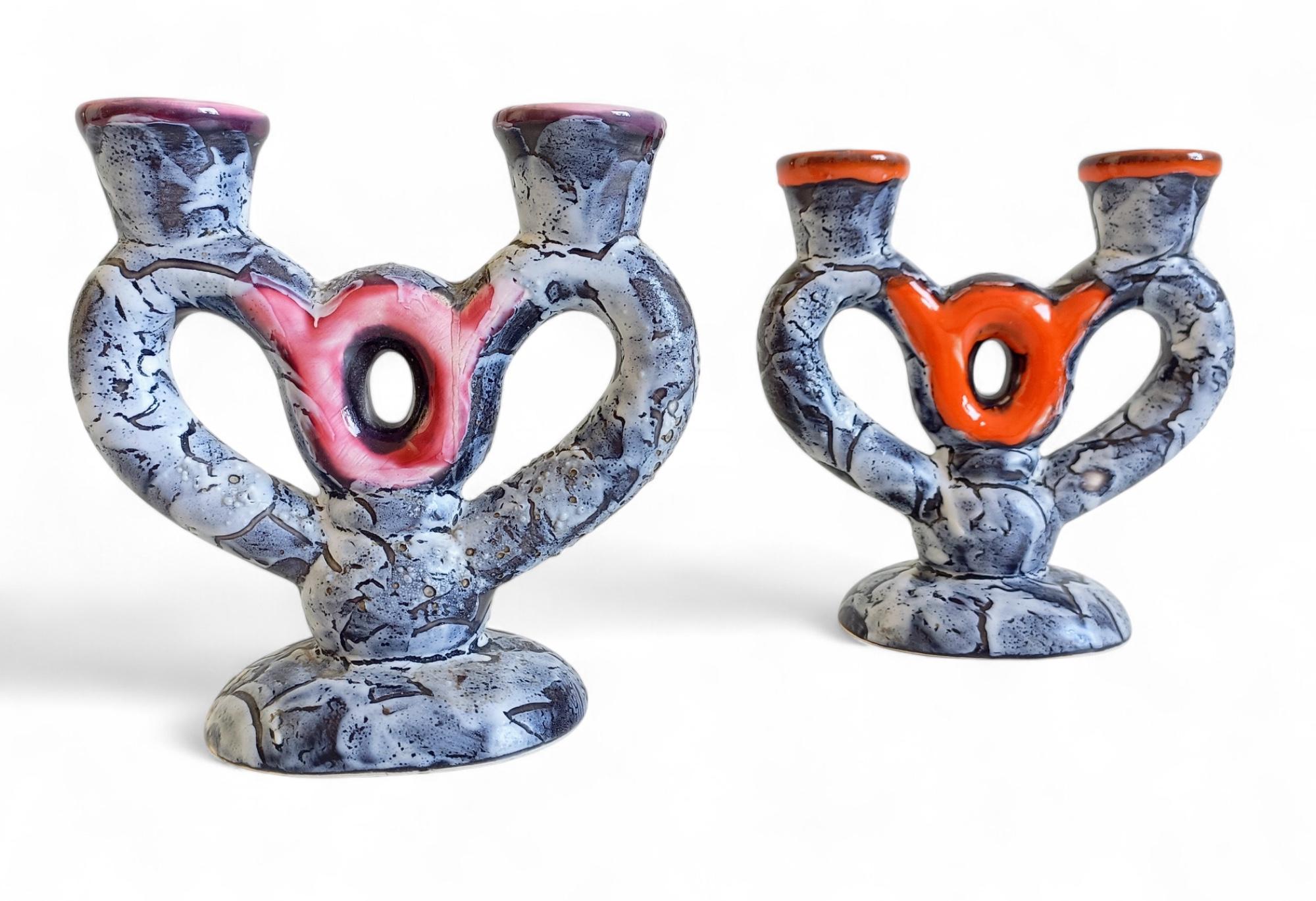 Midcentury Gaudí Style Vallauris Signed Ceramic Candelabra, France, 1950s (Moderne der Mitte des Jahrhunderts) im Angebot