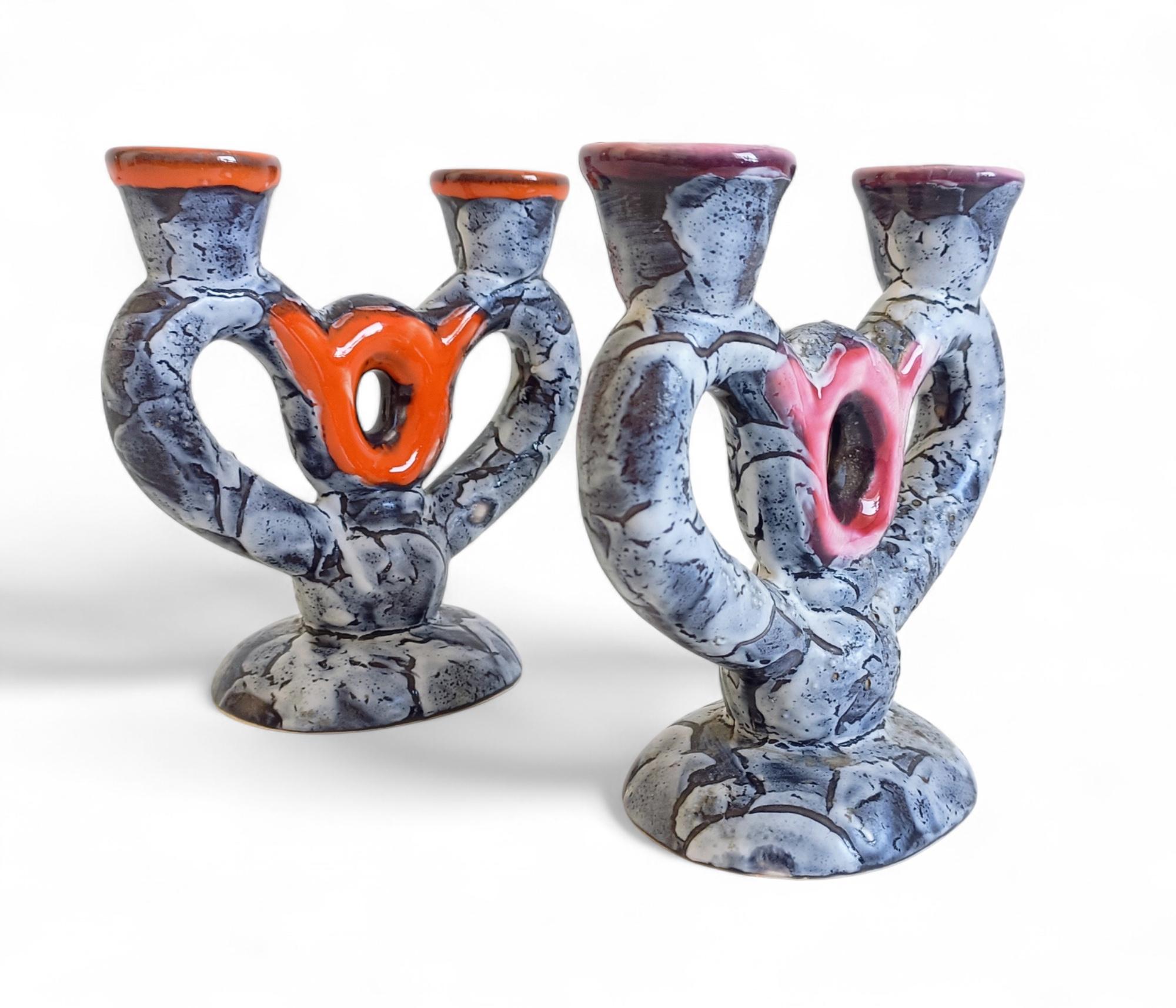 Midcentury Gaudí Style Vallauris Signed Ceramic Candelabra, France, 1950s im Zustand „Hervorragend“ im Angebot in Valencia, VC