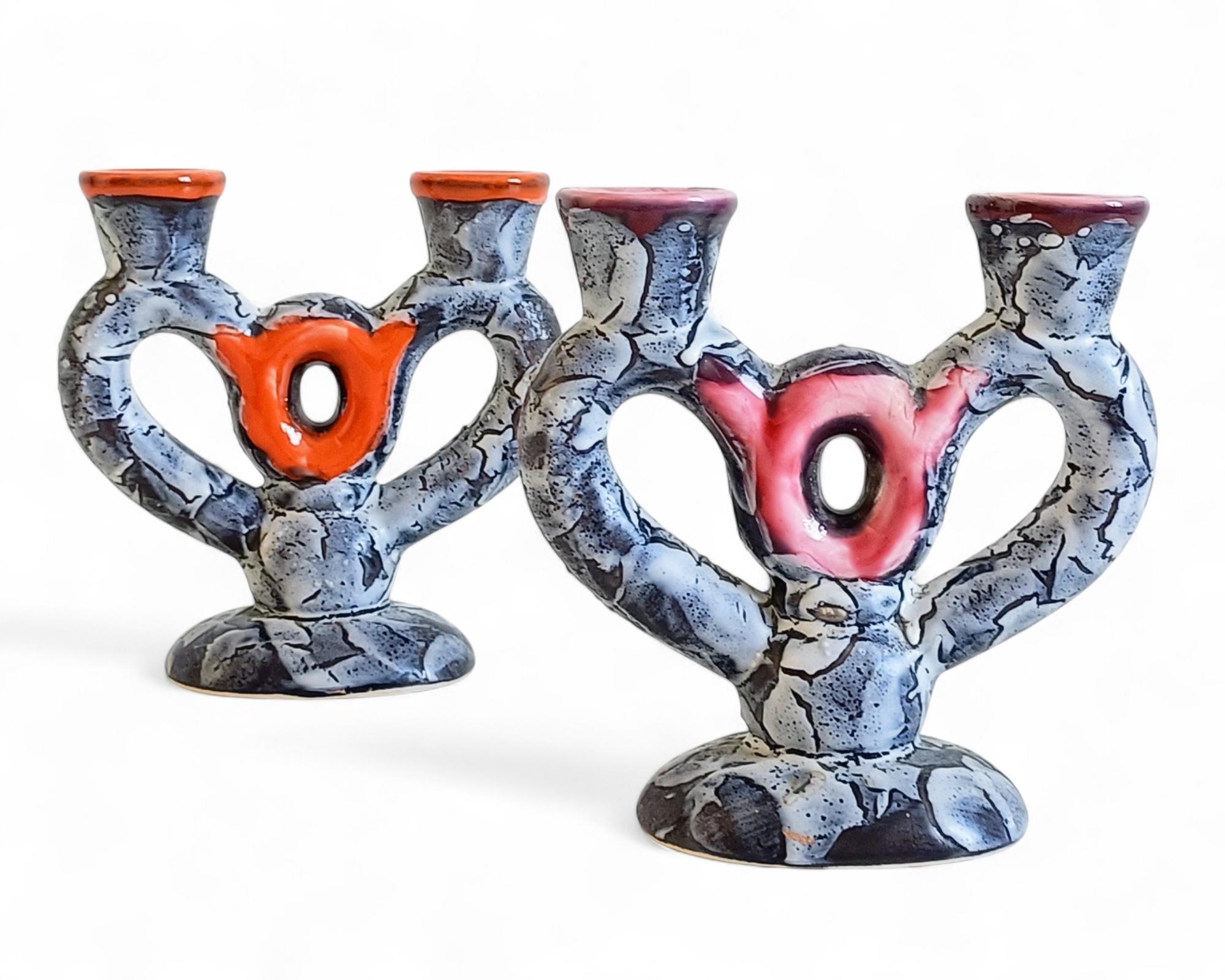 Midcentury Gaudí Style Vallauris Signed Ceramic Candelabra, France, 1950s im Angebot 1