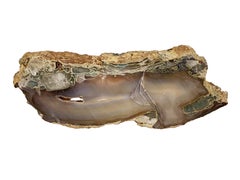 Cuenco o pisapapeles de mediados de siglo tallado a mano en piedra de ónice geoda, años 60