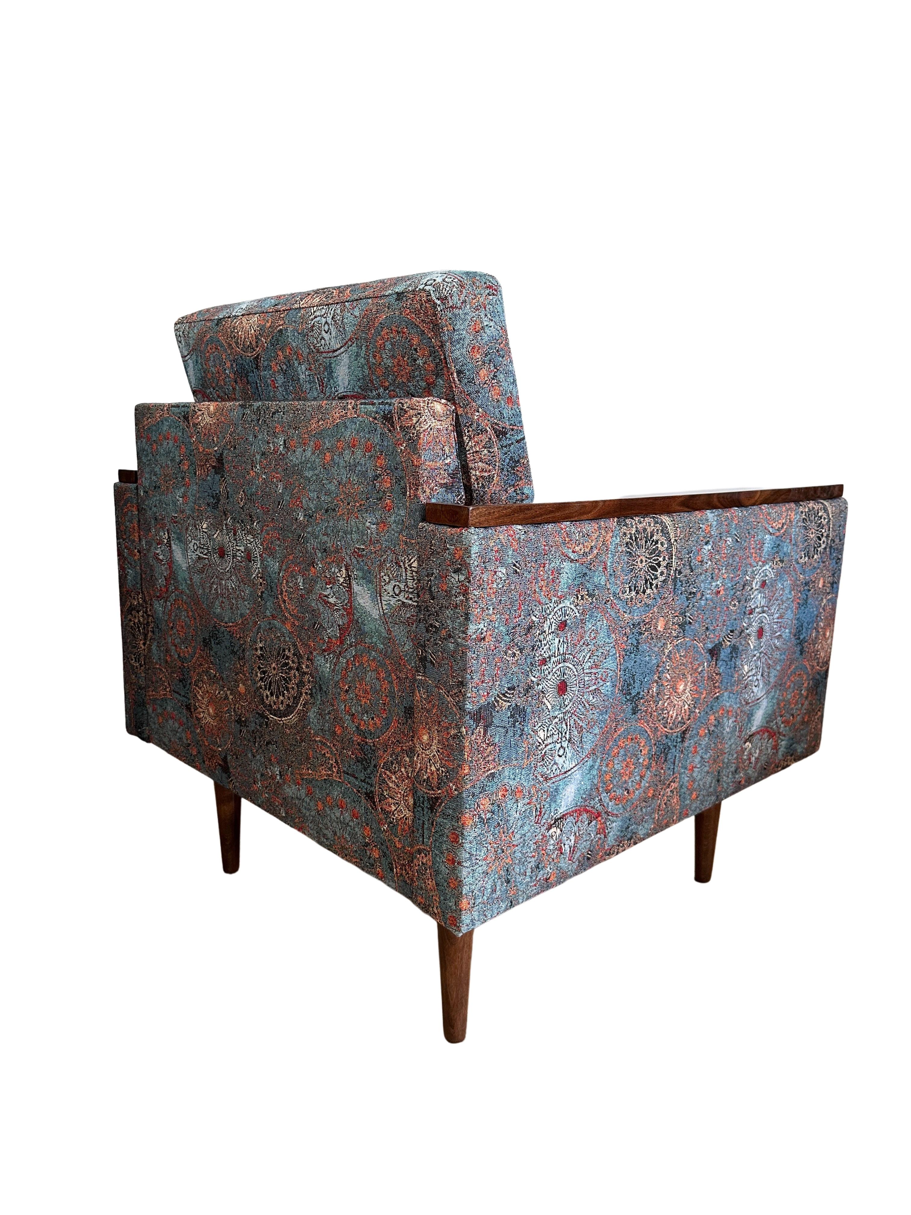 Midcentury Geometric Armchair with Ethnic Pattern, Europe, 1970s For Sale 3