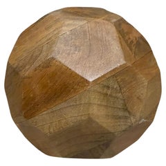 Midcentury Geometric Wood Sphere Midcentury Geometric Wood Sphere