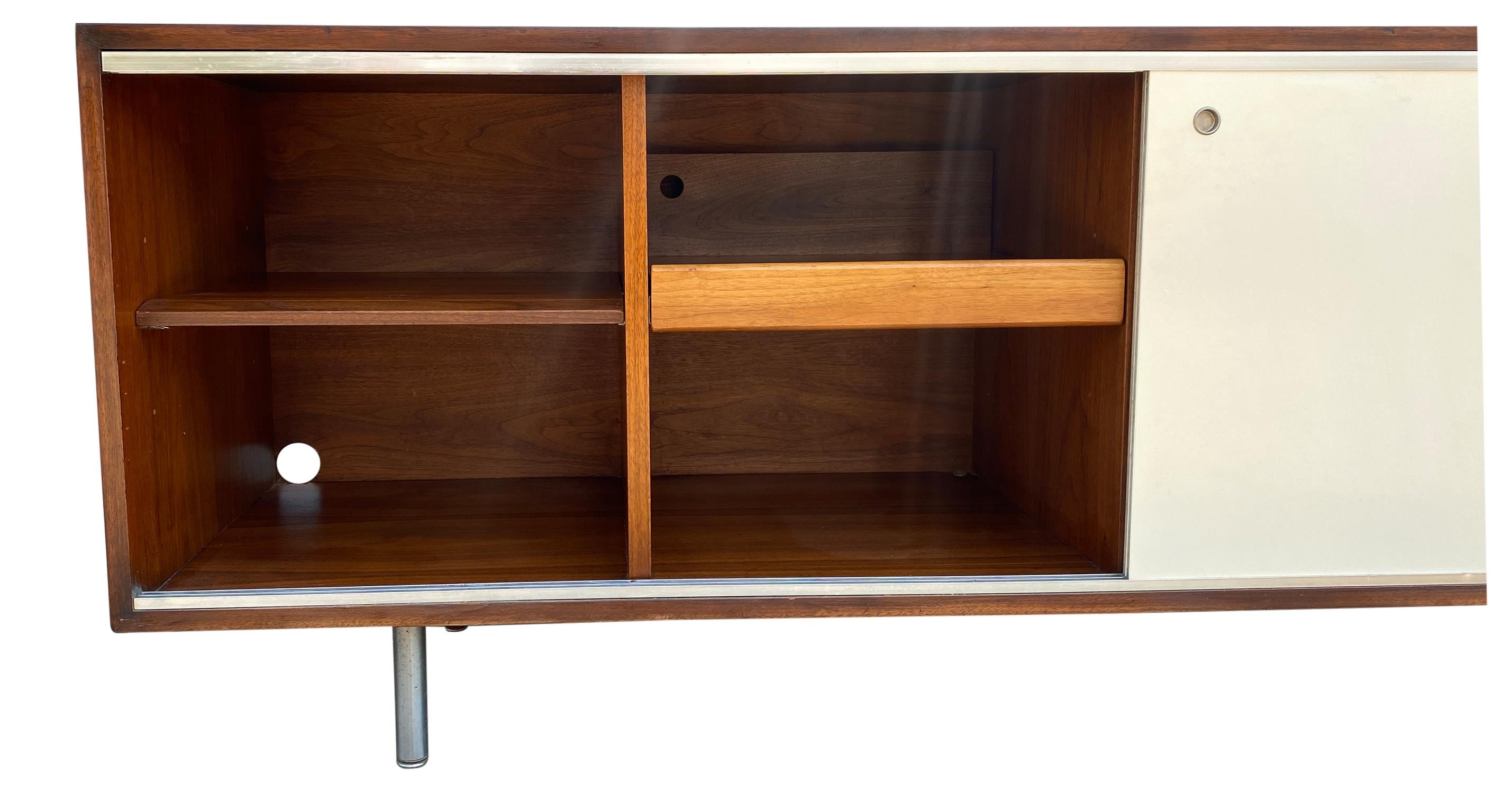 Midcentury George Nelson for Herman Miller Low Walnut Cabinet Credenza #5803 2