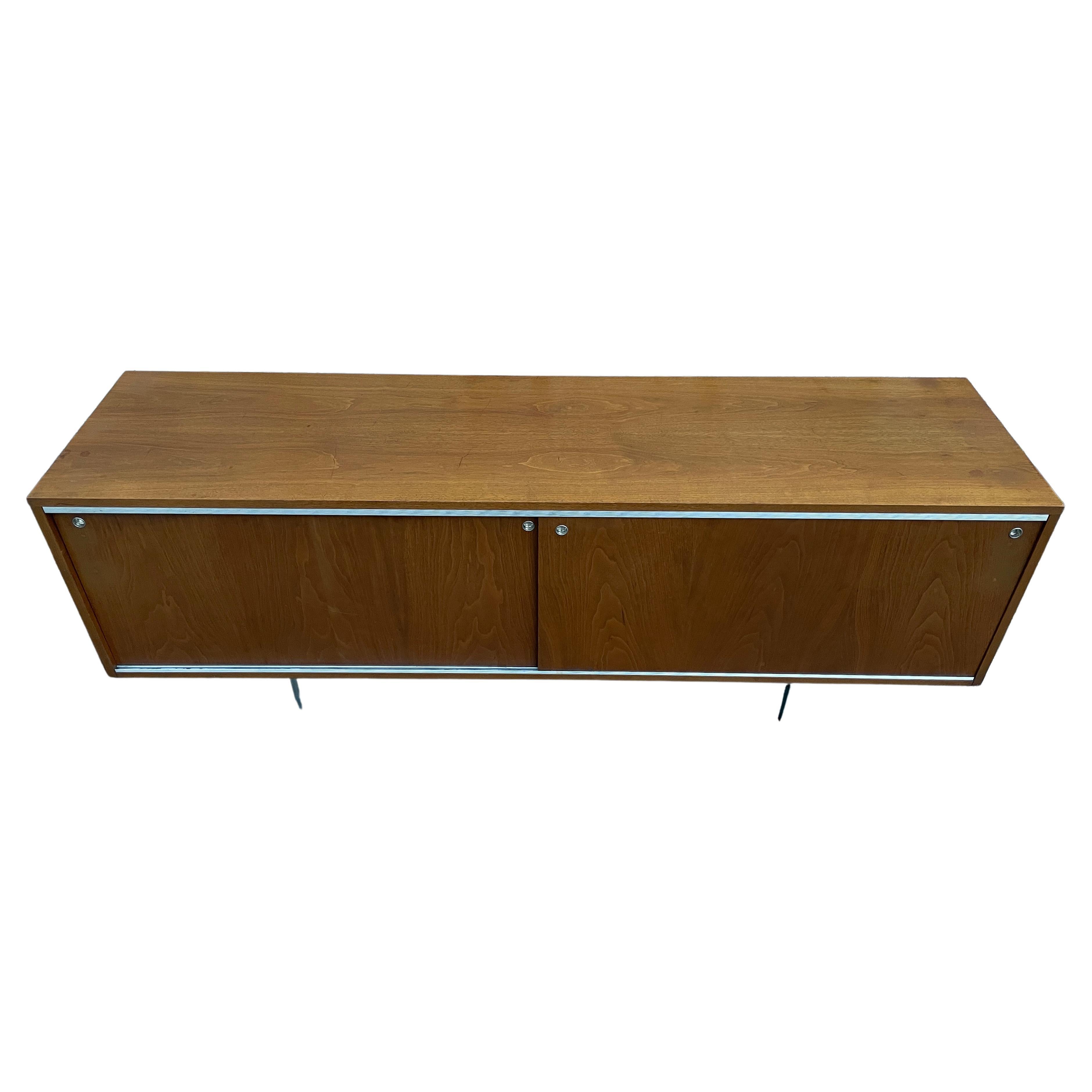 Mid-Century Modern Mid Century George Nelson for Herman Miller Low Walnut Cabinet Credenza