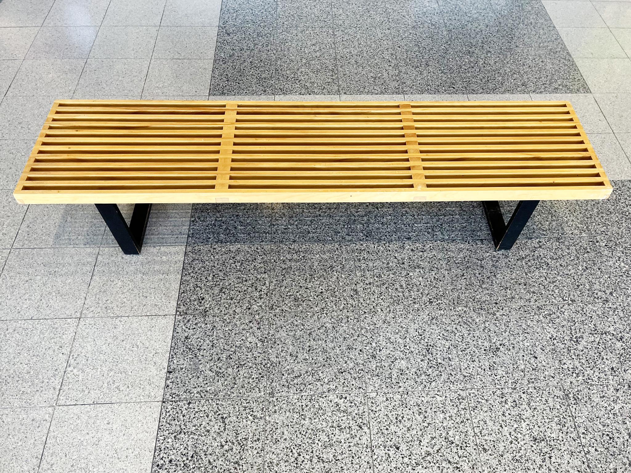 American Midcentury George Nelson Slatted Bench for Herman Miller For Sale