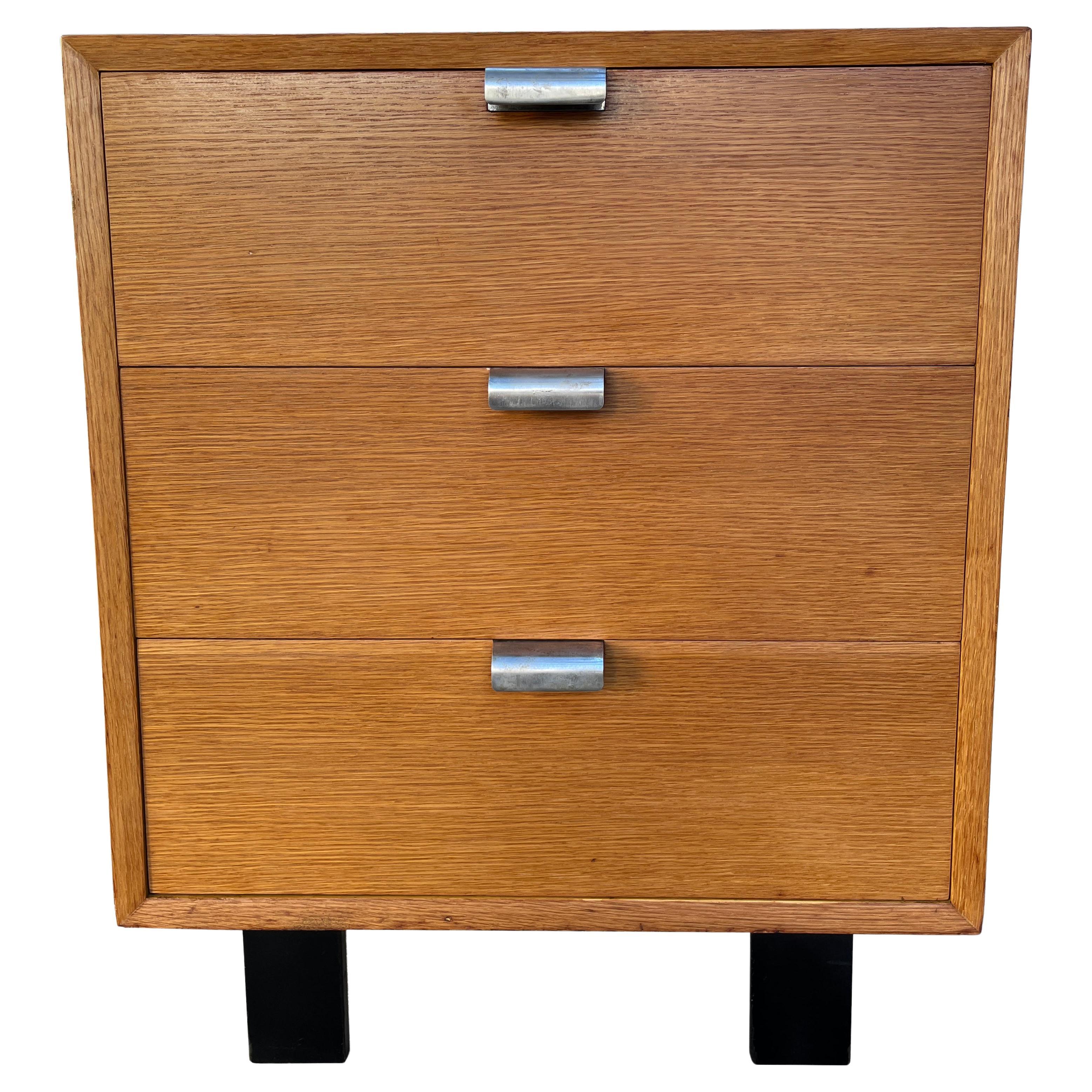 Midcentury George Nelson Three Drawer Cabinet Nightstand for Herman Miller In Good Condition For Sale In BROOKLYN, NY