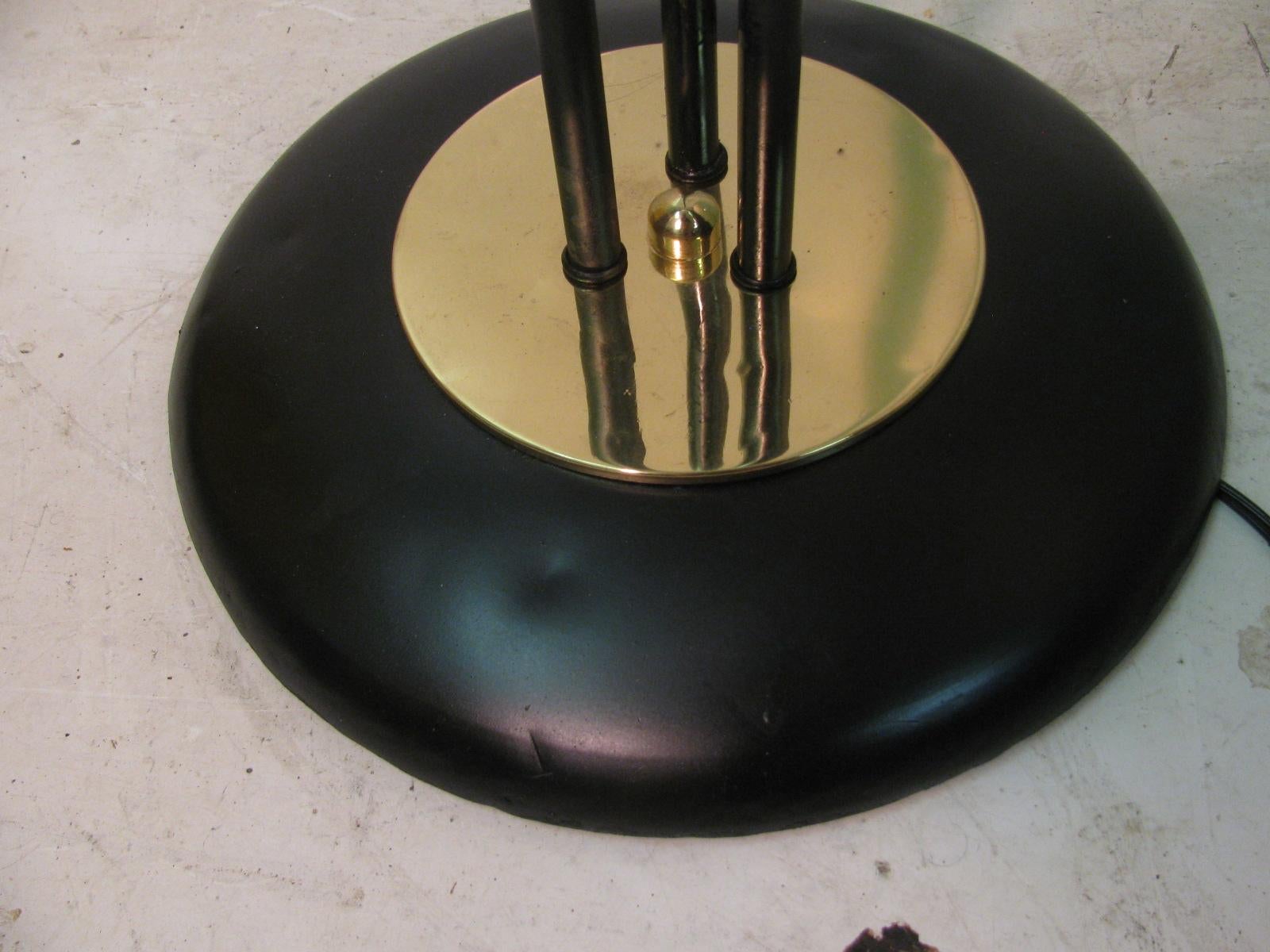 Mid Century Modern Gerald Thurston Torchiere Lamp with Glass Dish Shade