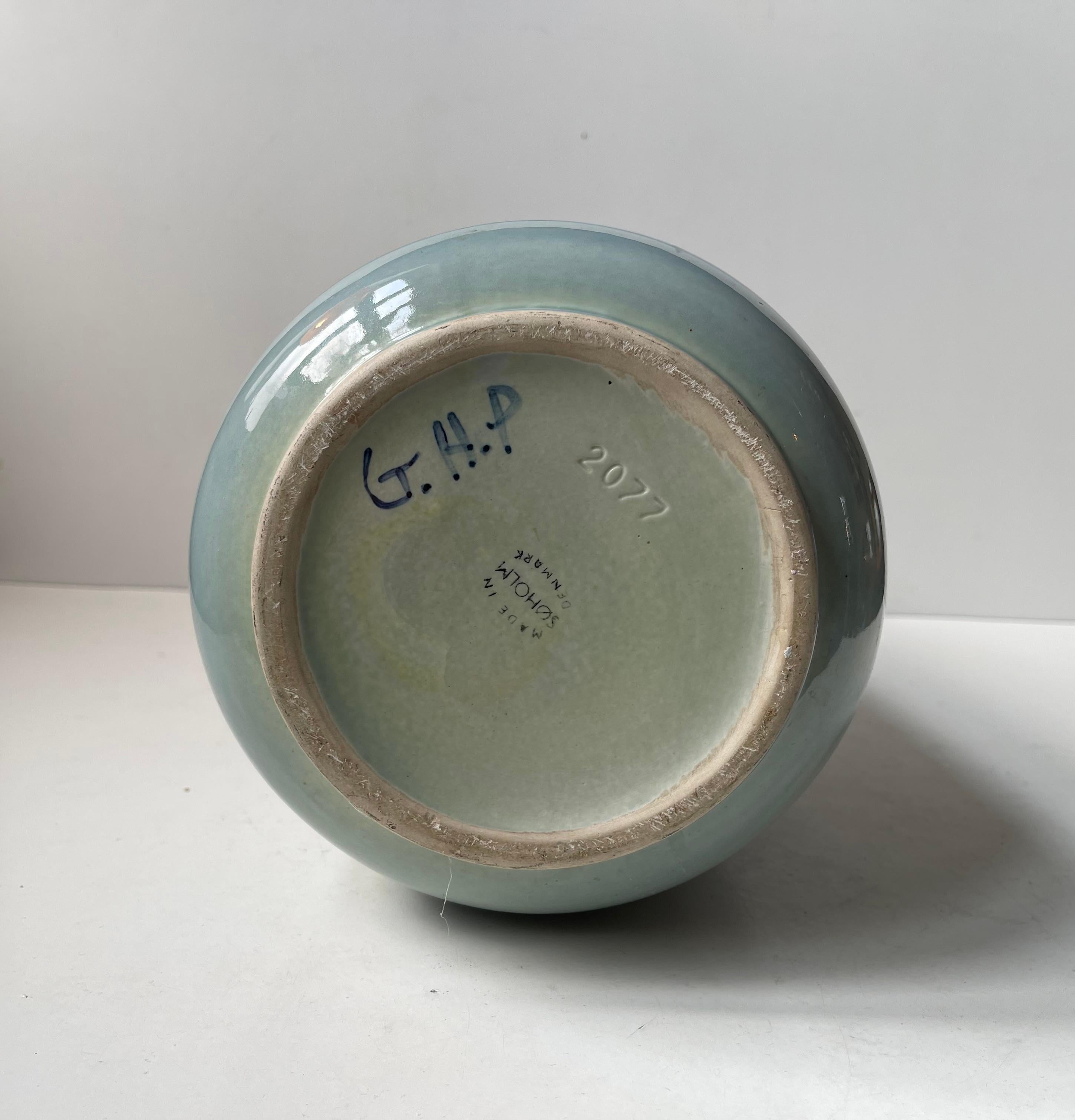 Gerd Hiort Petersen Blaue Keramik-Bodenvase aus der Jahrhundertmitte für Søholm, 1970er Jahre im Angebot 2