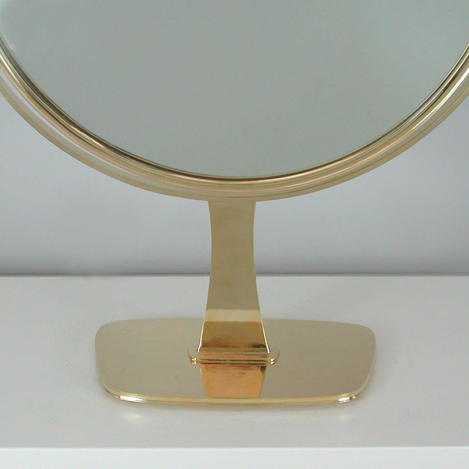 Midcentury German Brass Table Mirror by Vereinigte Werkstätten München, 1960s For Sale 9