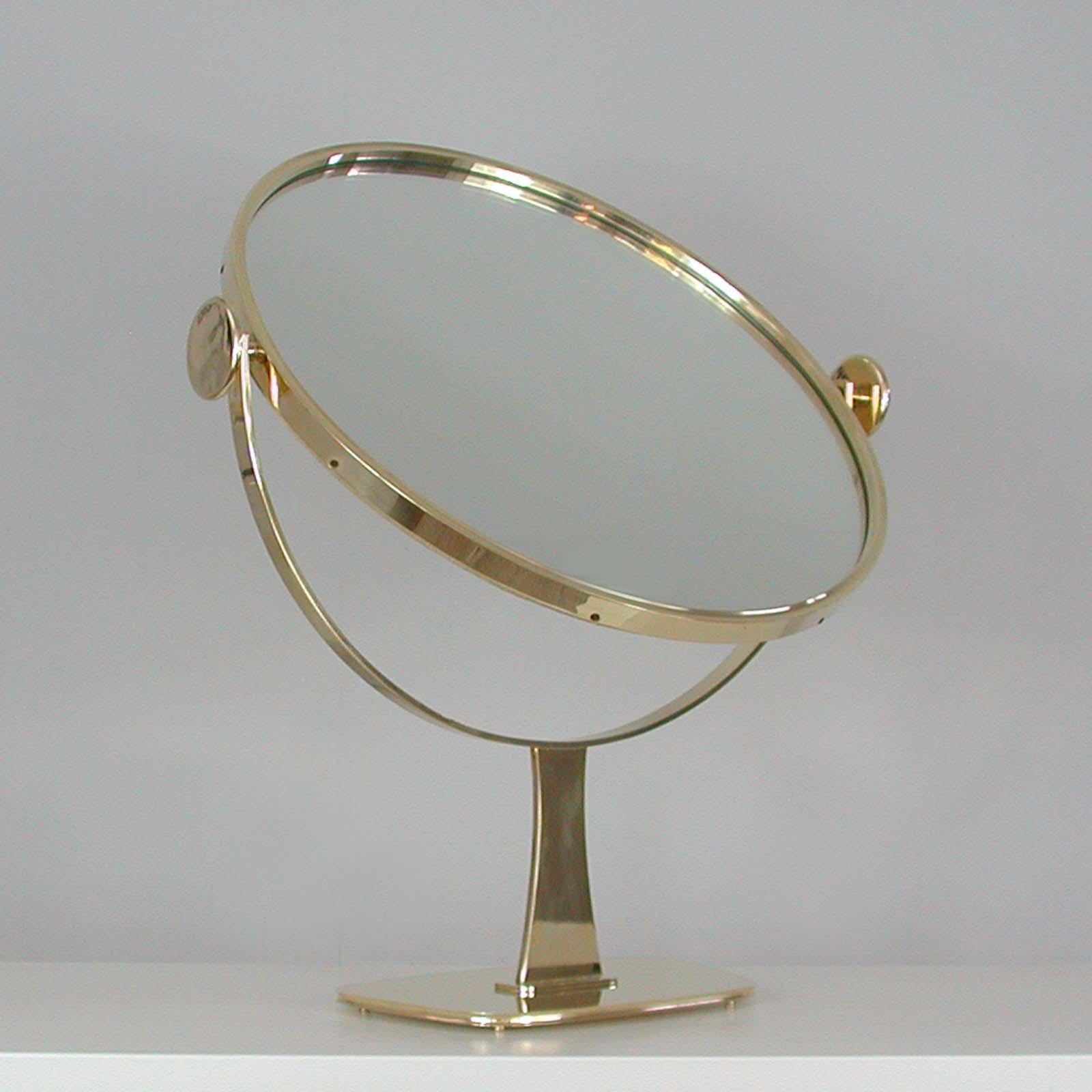 Midcentury German Brass Table Mirror by Vereinigte Werkstätten München, 1960s For Sale 11