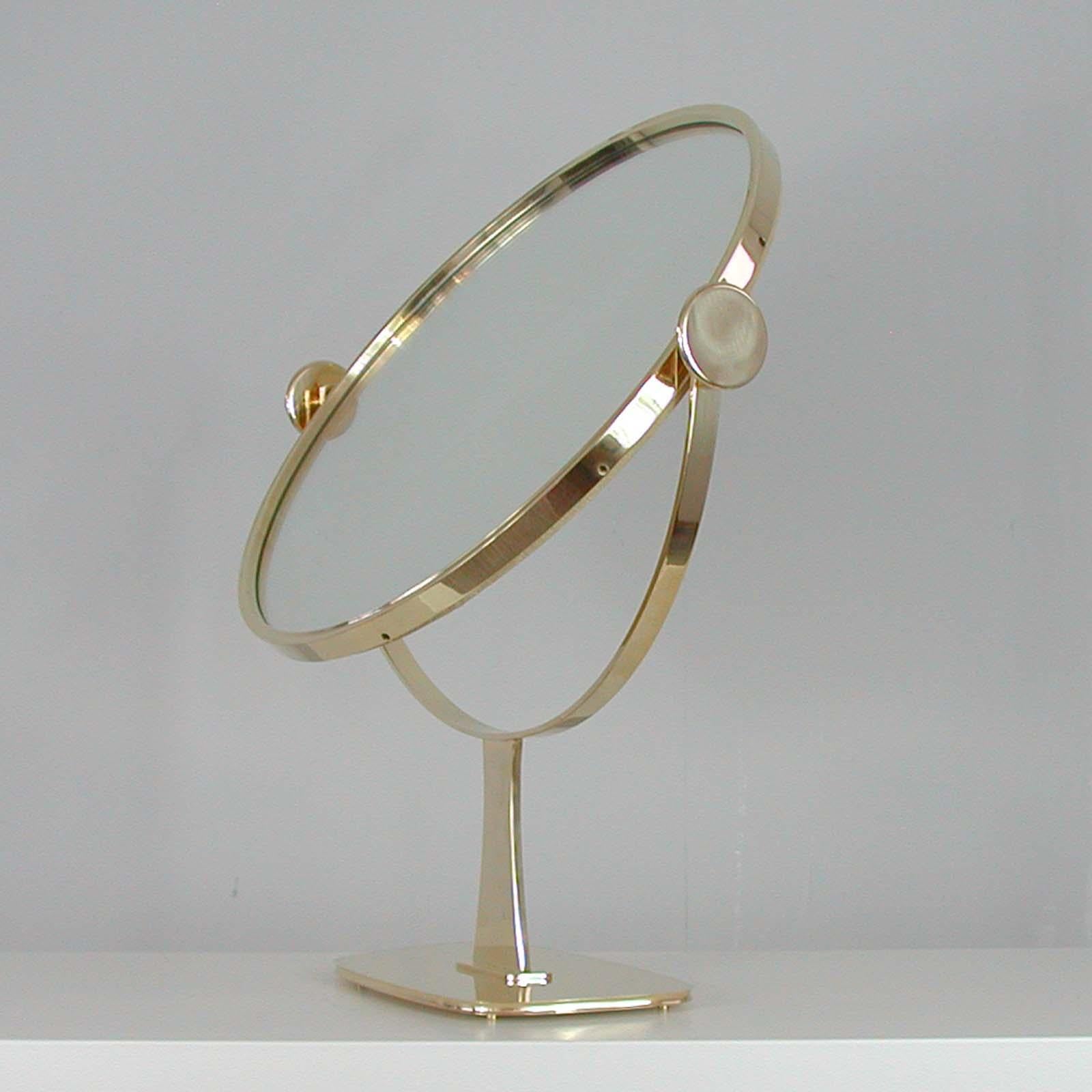 Midcentury German Brass Table Mirror by Vereinigte Werkstätten München, 1960s For Sale 12