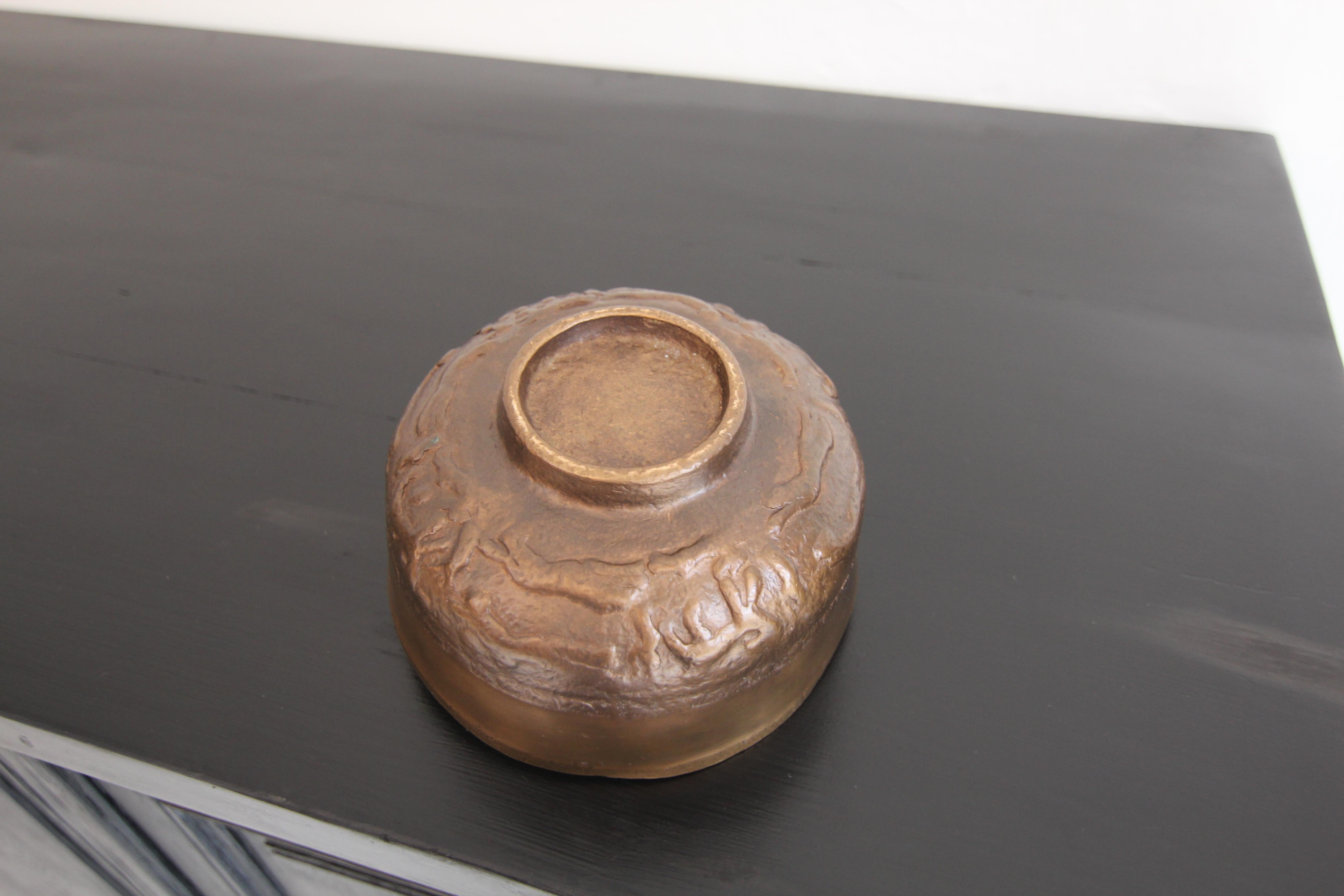 Midcentury German Brutalist Bronze Bowl For Sale 10
