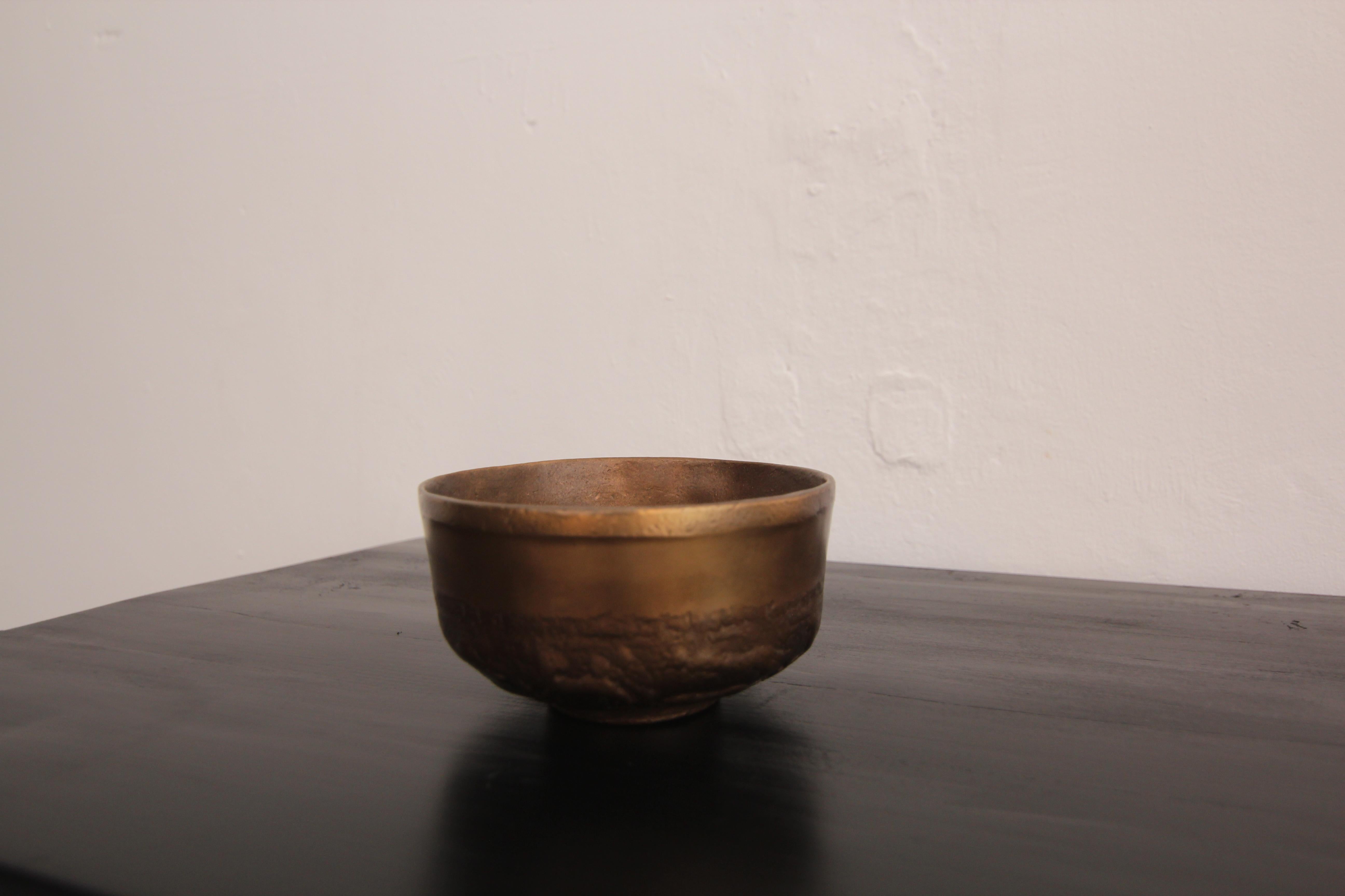 20th Century Midcentury German Brutalist Bronze Bowl For Sale
