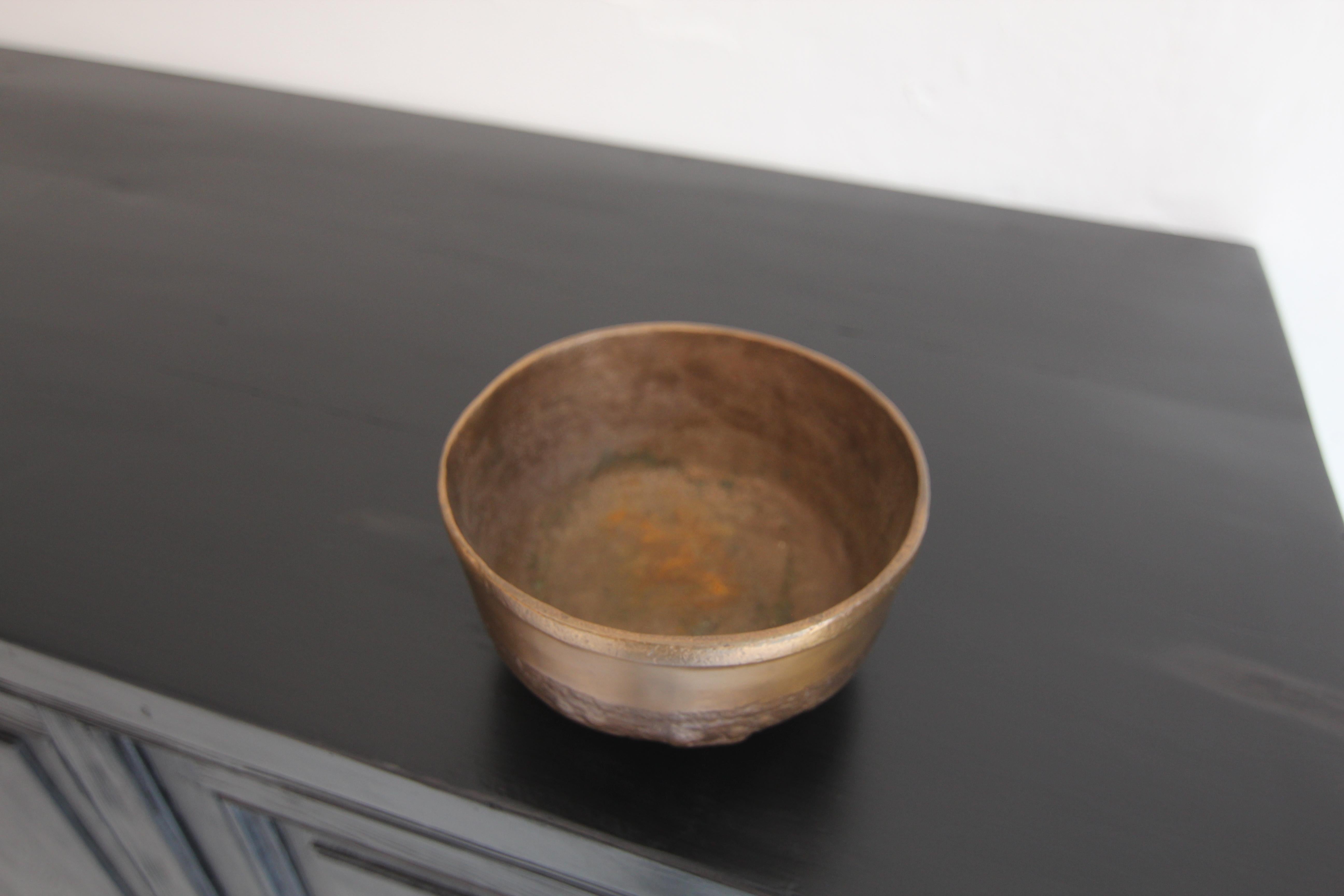 Midcentury German Brutalist Bronze Bowl For Sale 4