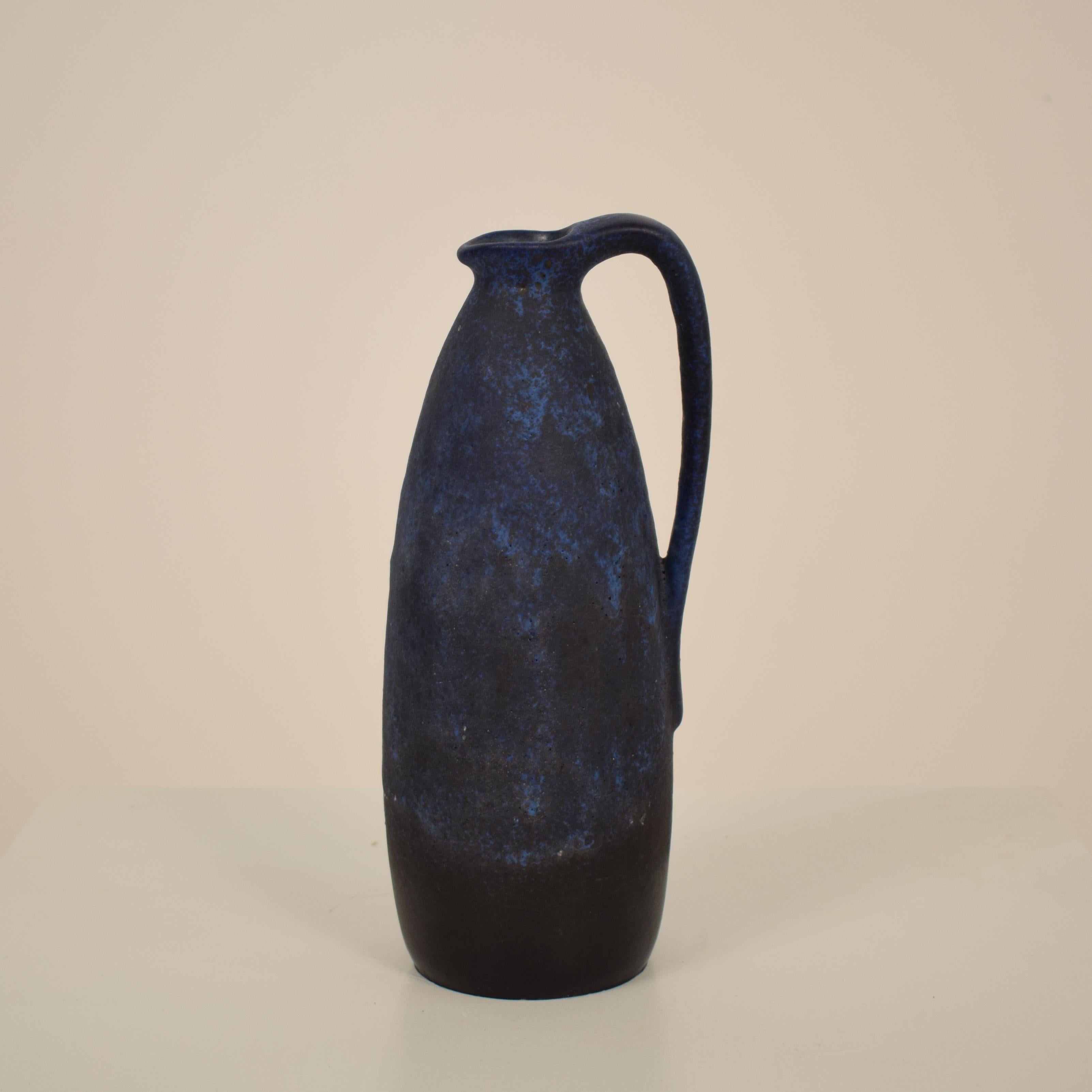 Mid-Century Modern Midcentury German Ceramic Vase or Amphora in Blue, circa 1970