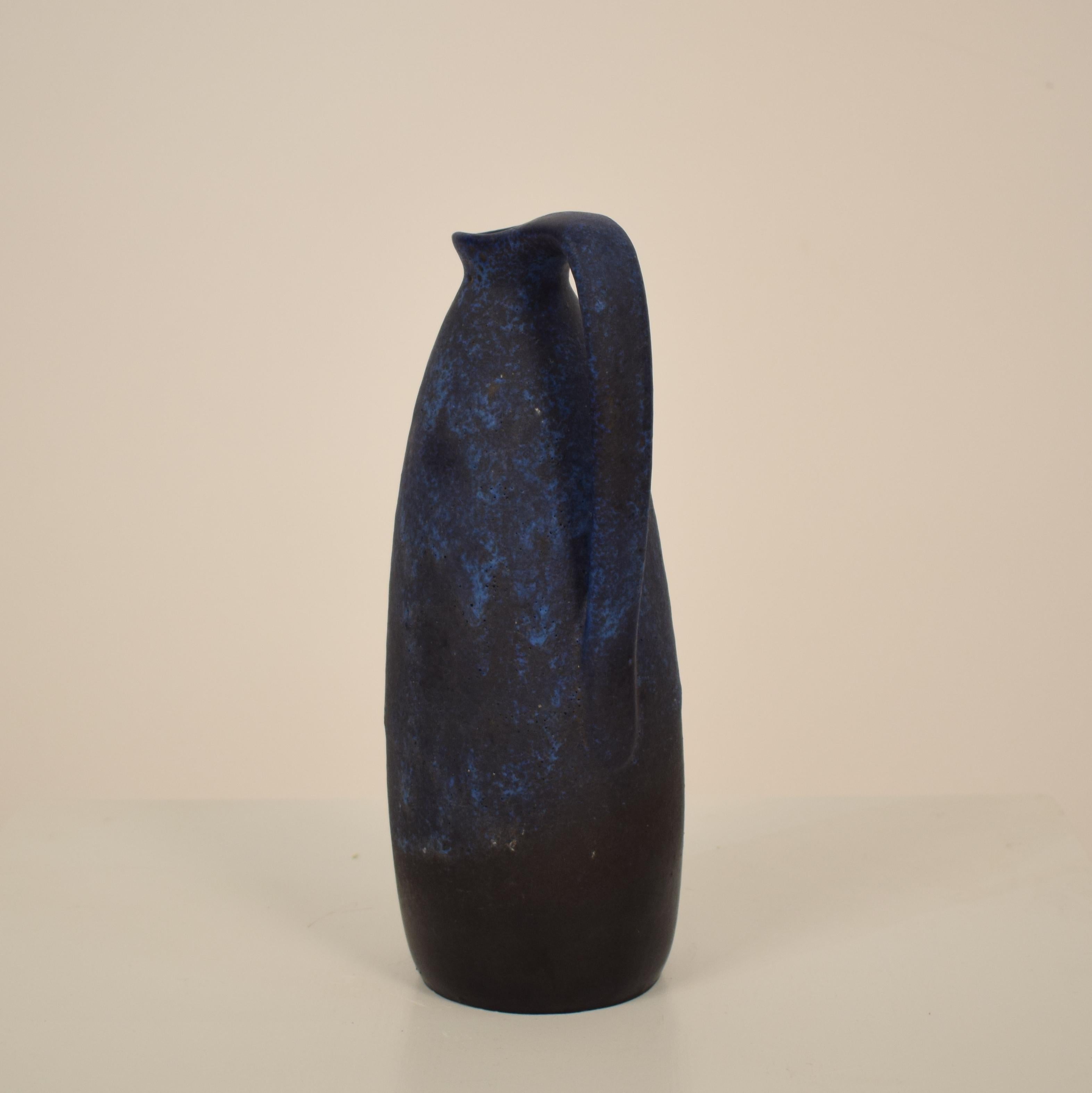 Midcentury German Ceramic Vase or Amphora in Blue, circa 1970 In Good Condition In Berlin, DE