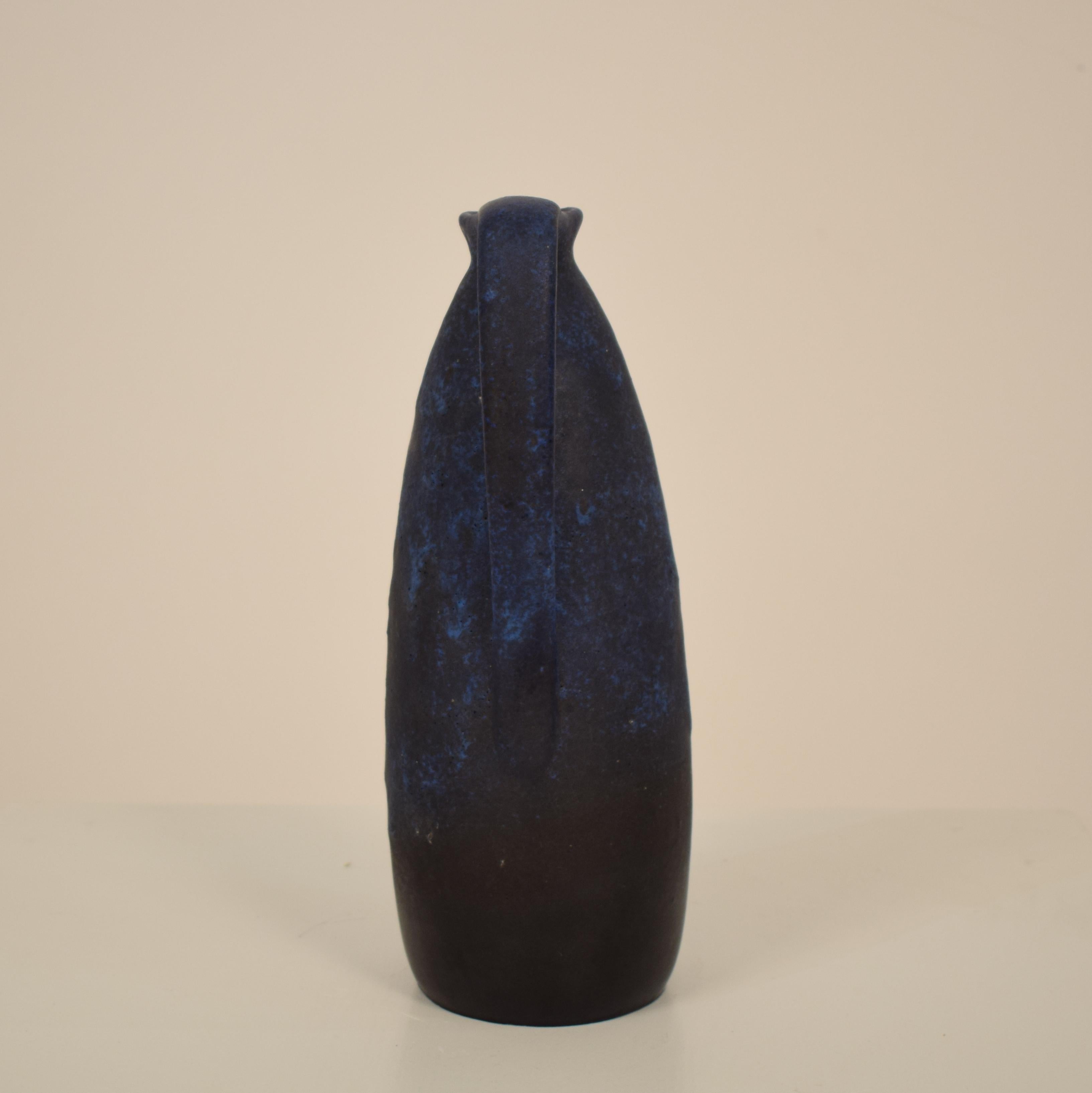 Late 20th Century Midcentury German Ceramic Vase or Amphora in Blue, circa 1970