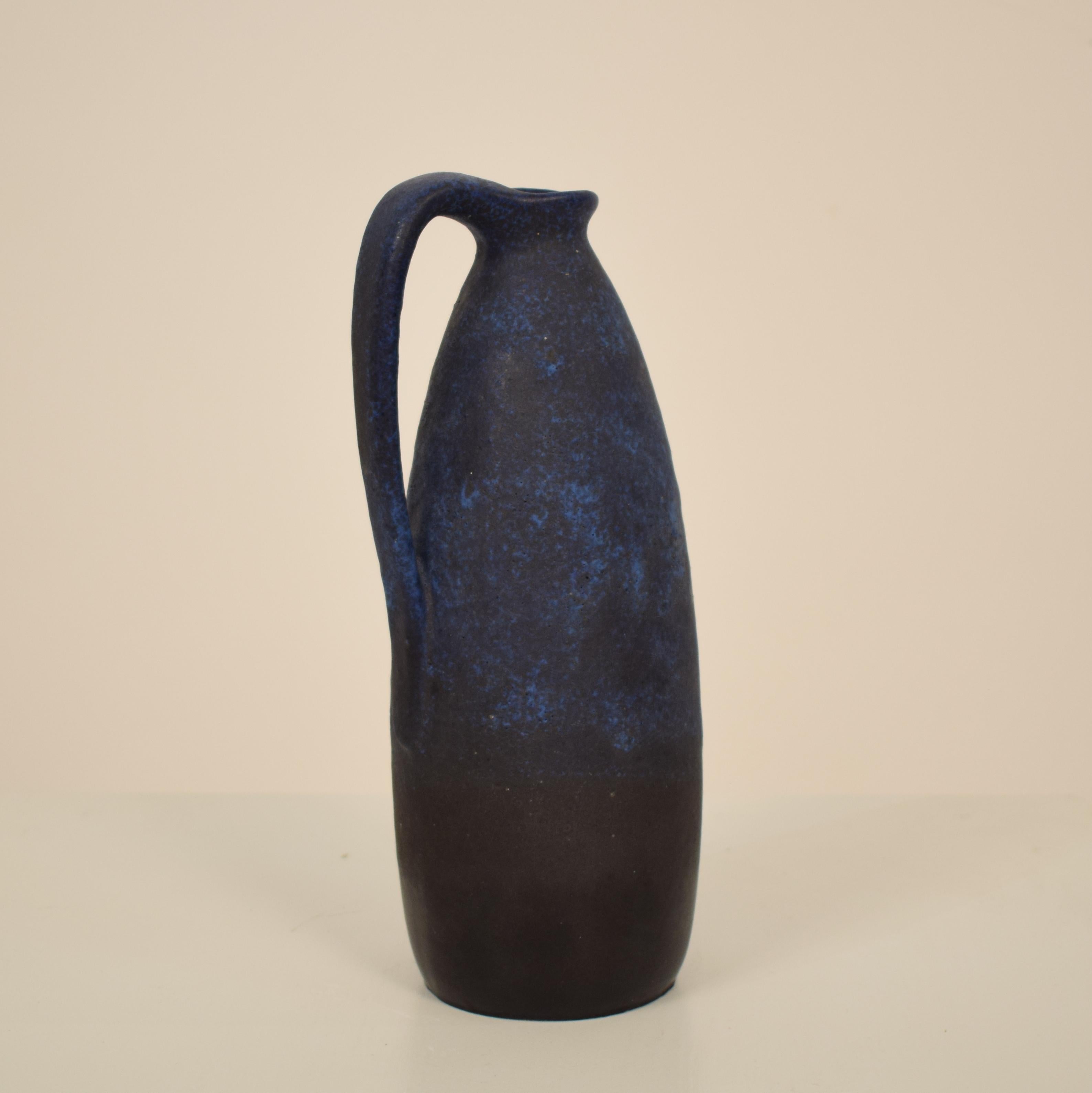 Midcentury German Ceramic Vase or Amphora in Blue, circa 1970 1