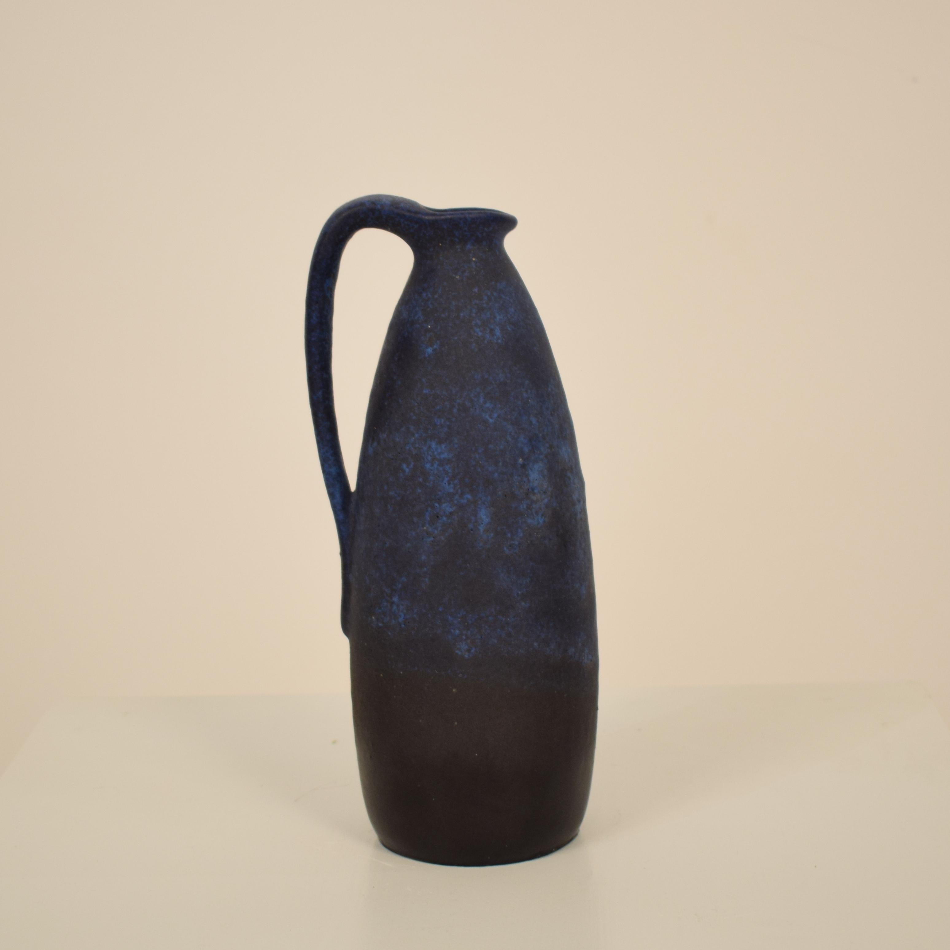 Midcentury German Ceramic Vase or Amphora in Blue, circa 1970 3