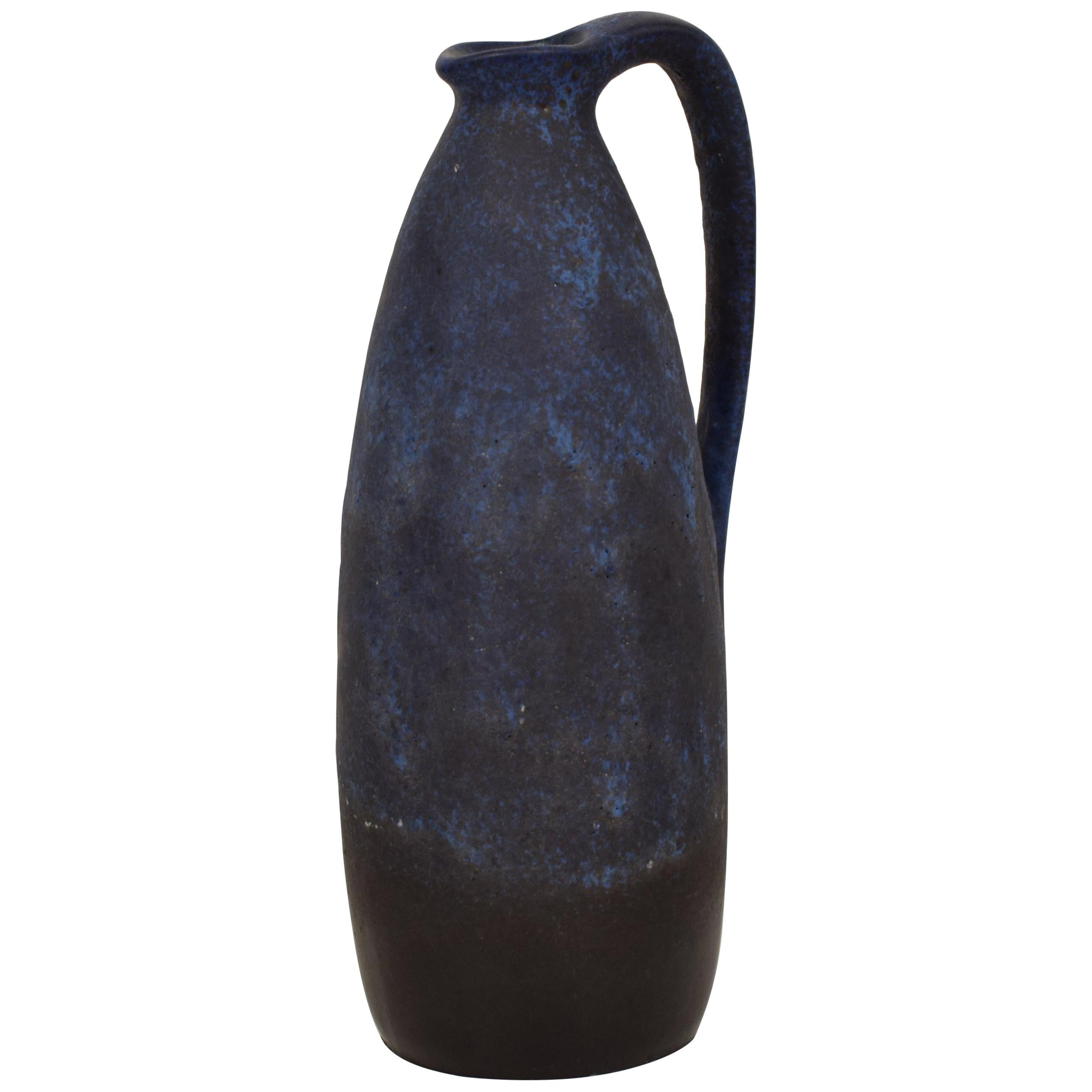 Midcentury German Ceramic Vase or Amphora in Blue, circa 1970