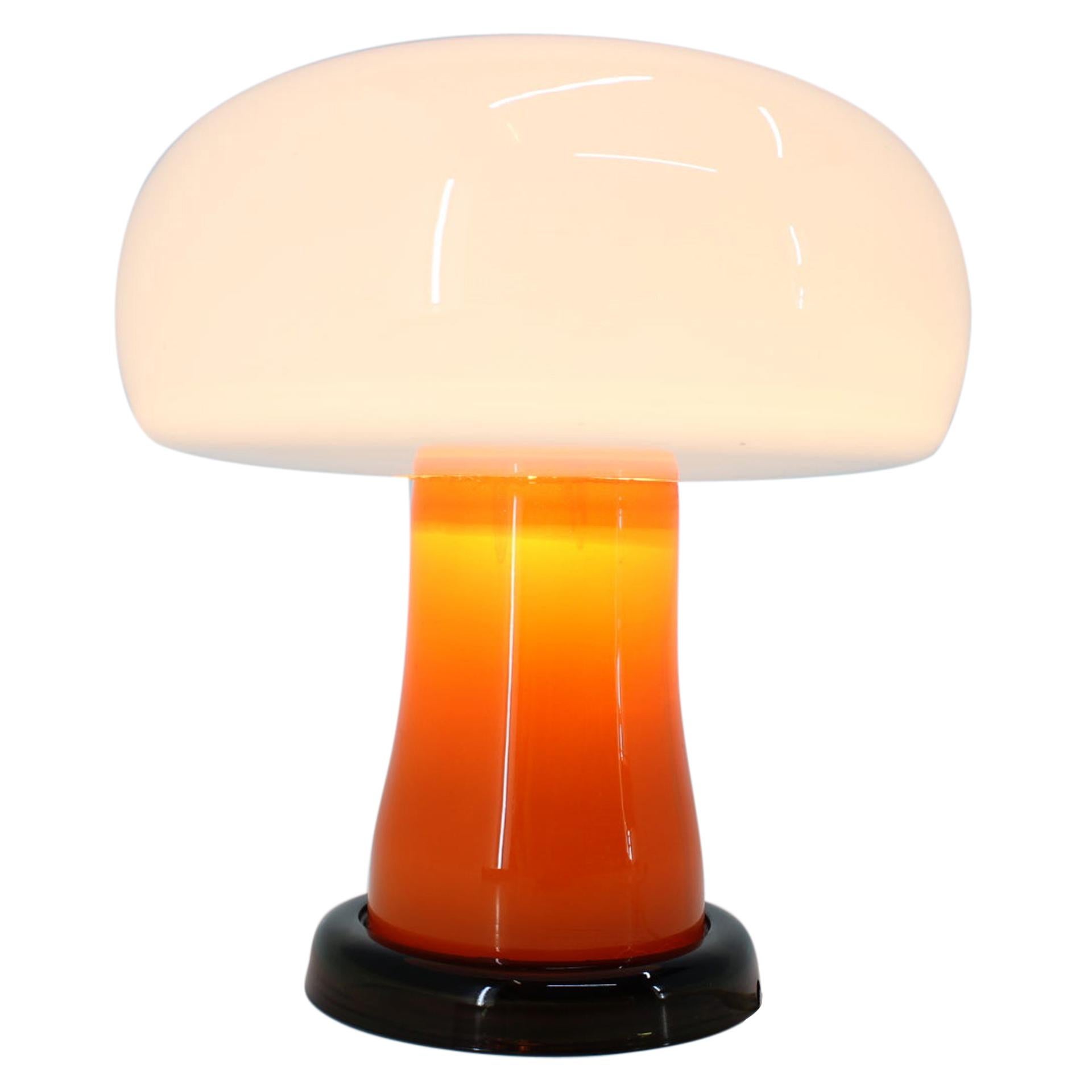 Midcentury German Design Glass Table Lamp, 1970s For Sale