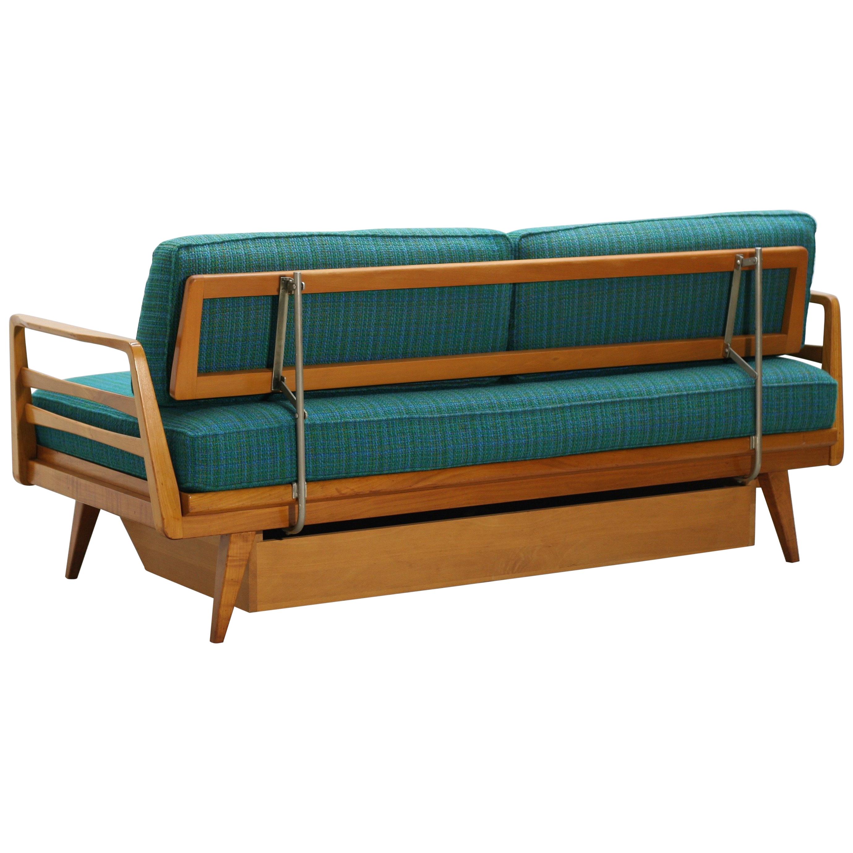MidCentury German Extendable Beech Wood Daybed Sofa from Knoll Antimott, 1950s For Sale