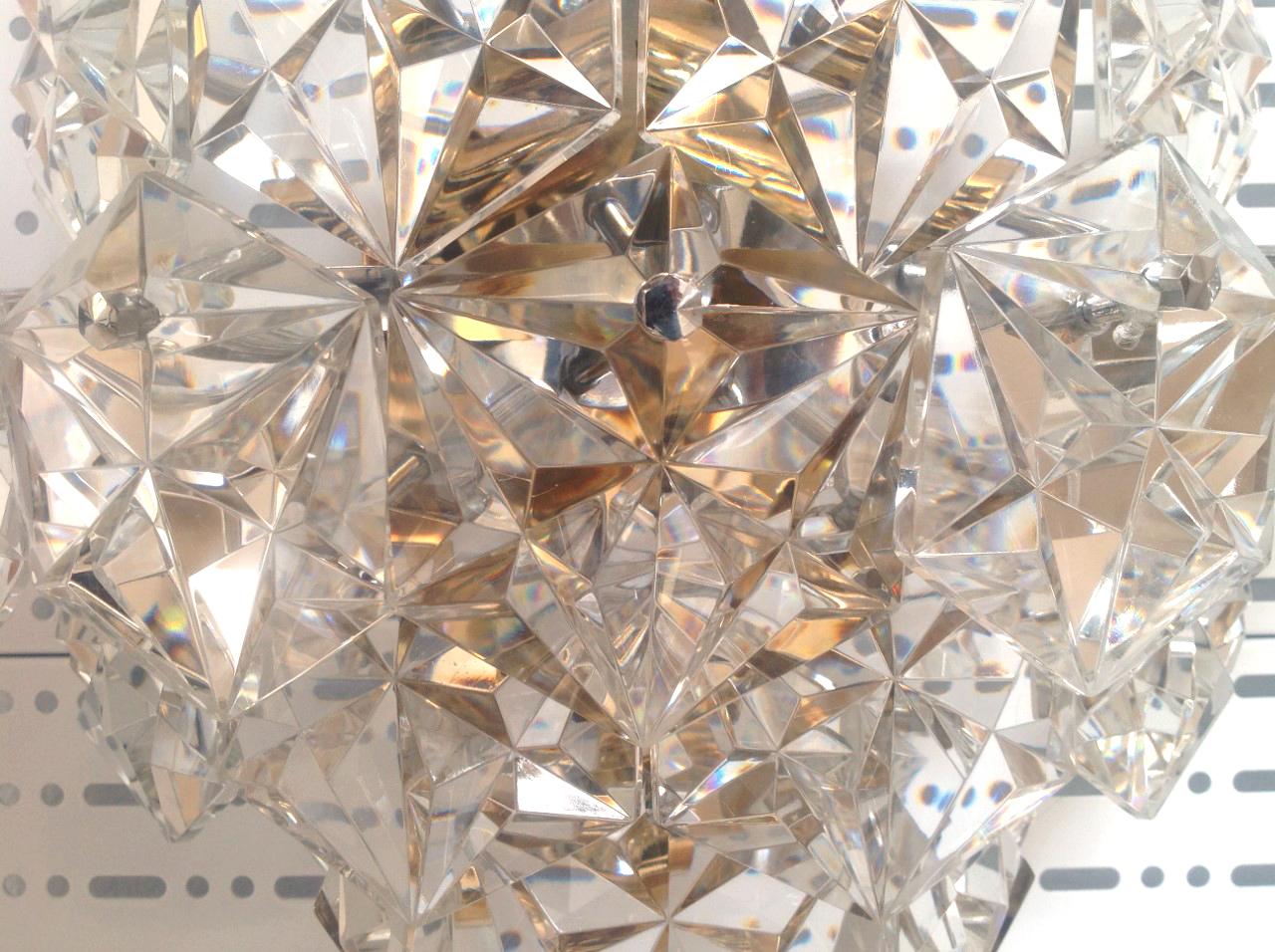 Pareja de grandes apliques de cristal alemanes de mediados de siglo, Kinkeldey, años 60 en venta 8