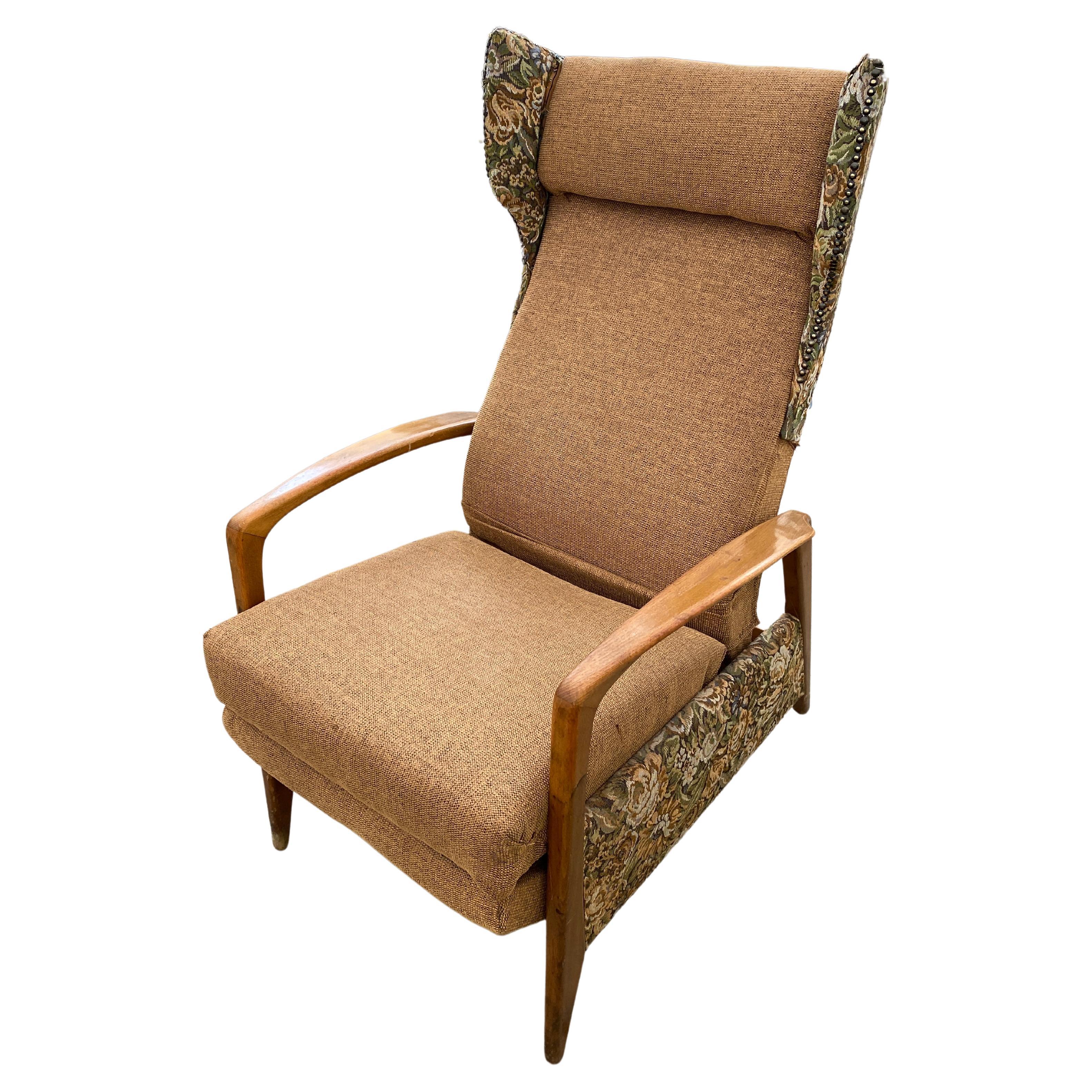 Midcentury German Reclining Chair, 1970s For Sale