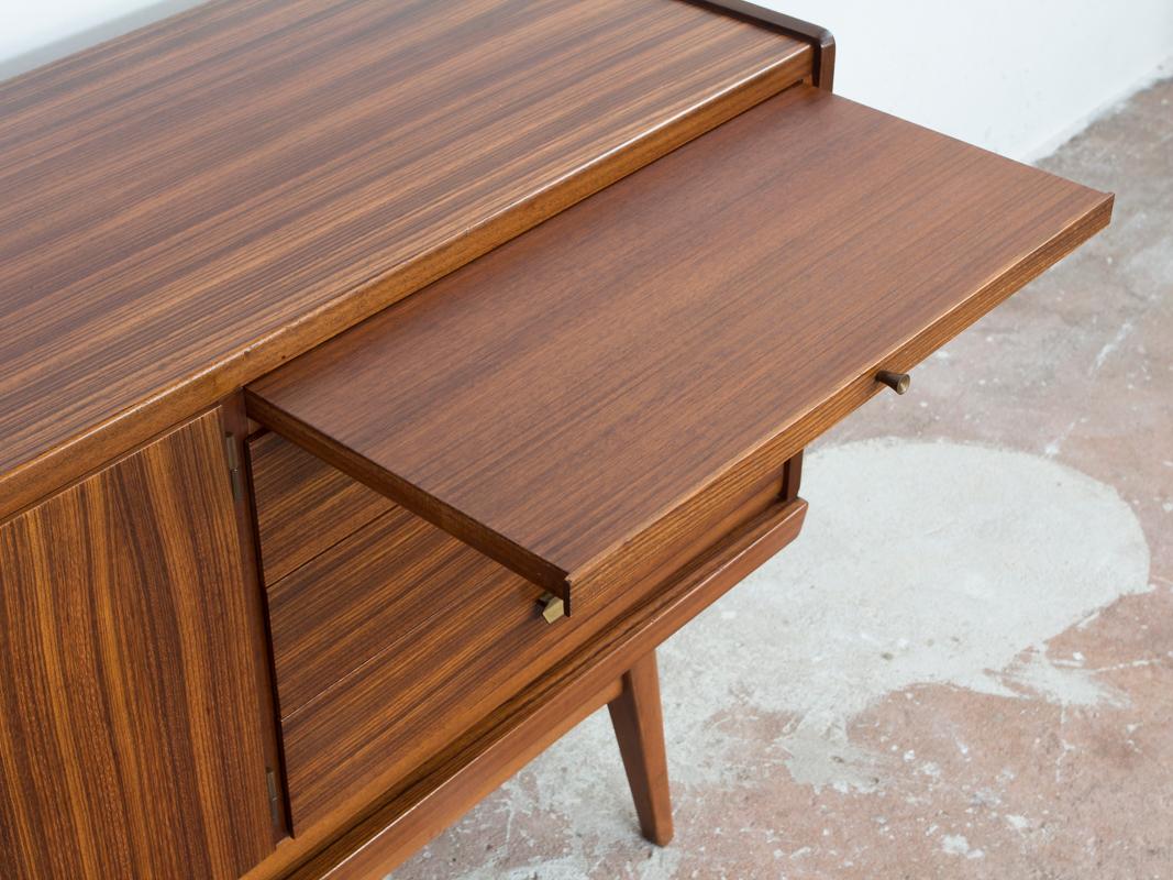 Mid-Century Modern Midcentury German Sideboard in Zebrano Wood by Bär Möbel For Sale