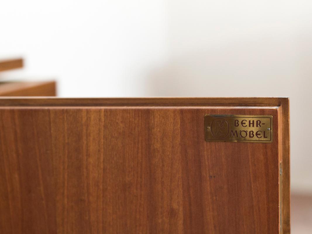 20th Century Midcentury German Sideboard in Zebrano Wood by Bär Möbel For Sale