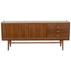 Midcentury German Sideboard in Zebrano Wood by Bär Möbel