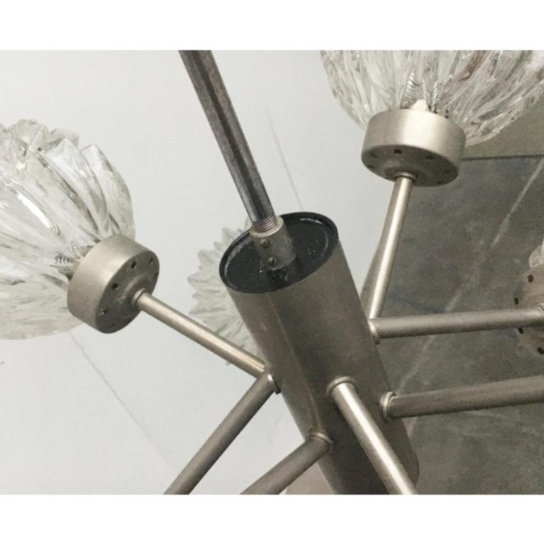 MidCentury German Space Age Glass and Metal Chandelier from Richard Essig, 1960s For Sale 6