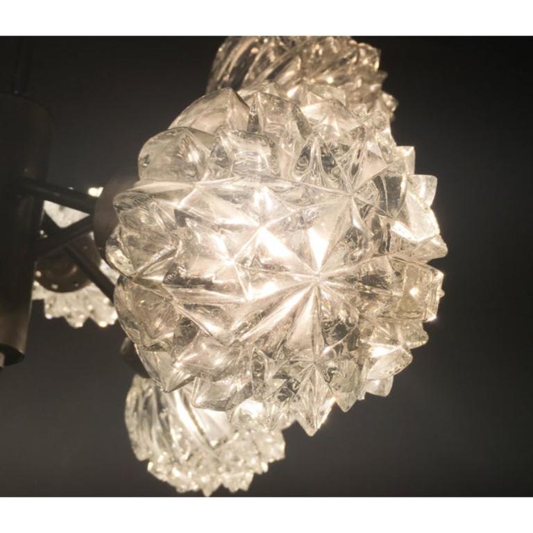 20th Century MidCentury German Space Age Glass and Metal Chandelier from Richard Essig, 1960s For Sale