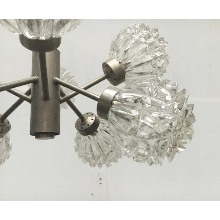 MidCentury German Space Age Glass and Metal Chandelier from Richard Essig, 1960s For Sale 2