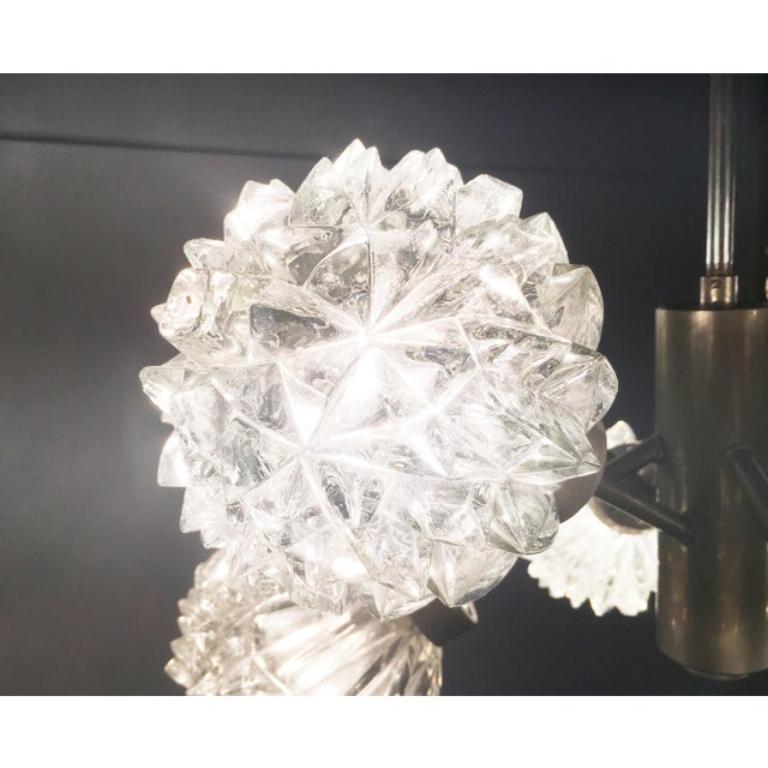 MidCentury German Space Age Glass and Metal Chandelier from Richard Essig, 1960s For Sale 4