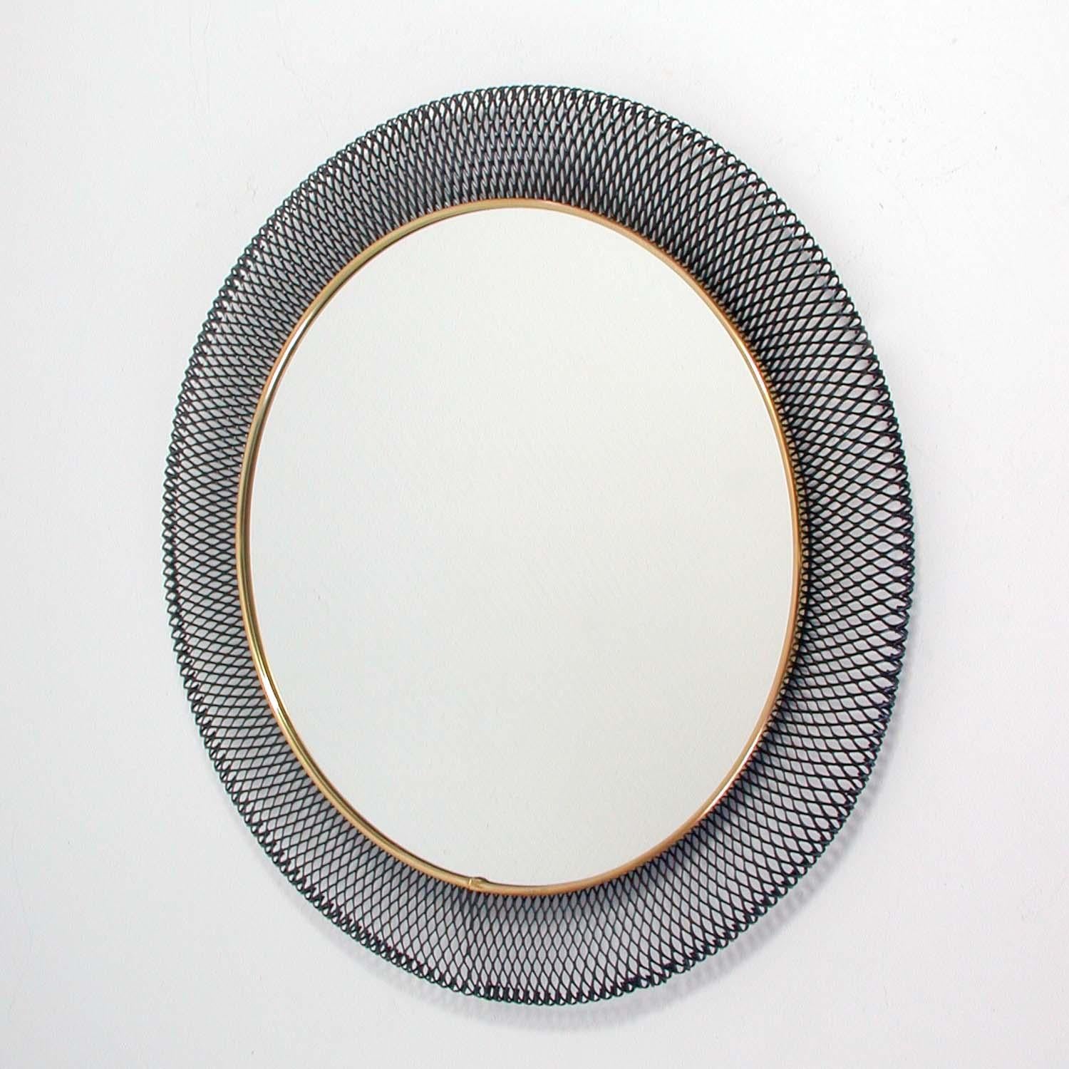 black and brass mirror