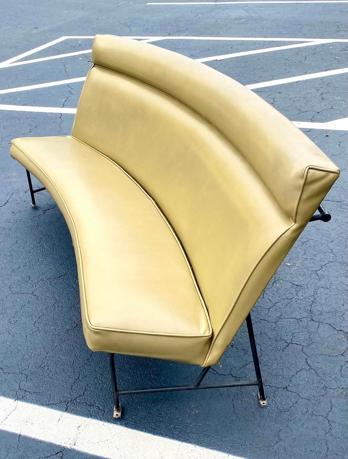 Outstanding Midcentury benched seating. Originally used in the 1966 opening of the Hatter Planetarium at Gettysburg University. Just imagine the new frontiers these benches have seen! Place them in rows for home theater or make them into one