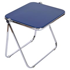 Midcentury Giancarlo Piretti Blue "Platone" Folding Desk by Castelli, 1970s