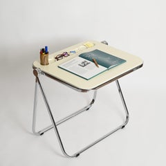 Scrivania Foldes bianca di Giancarlo Piretti "Platone" di metà secolo per Castelli, anni '70