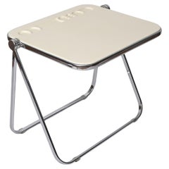 Midcentury Giancarlo Piretti "Platone" White Folding Desk for Castelli, 1970s