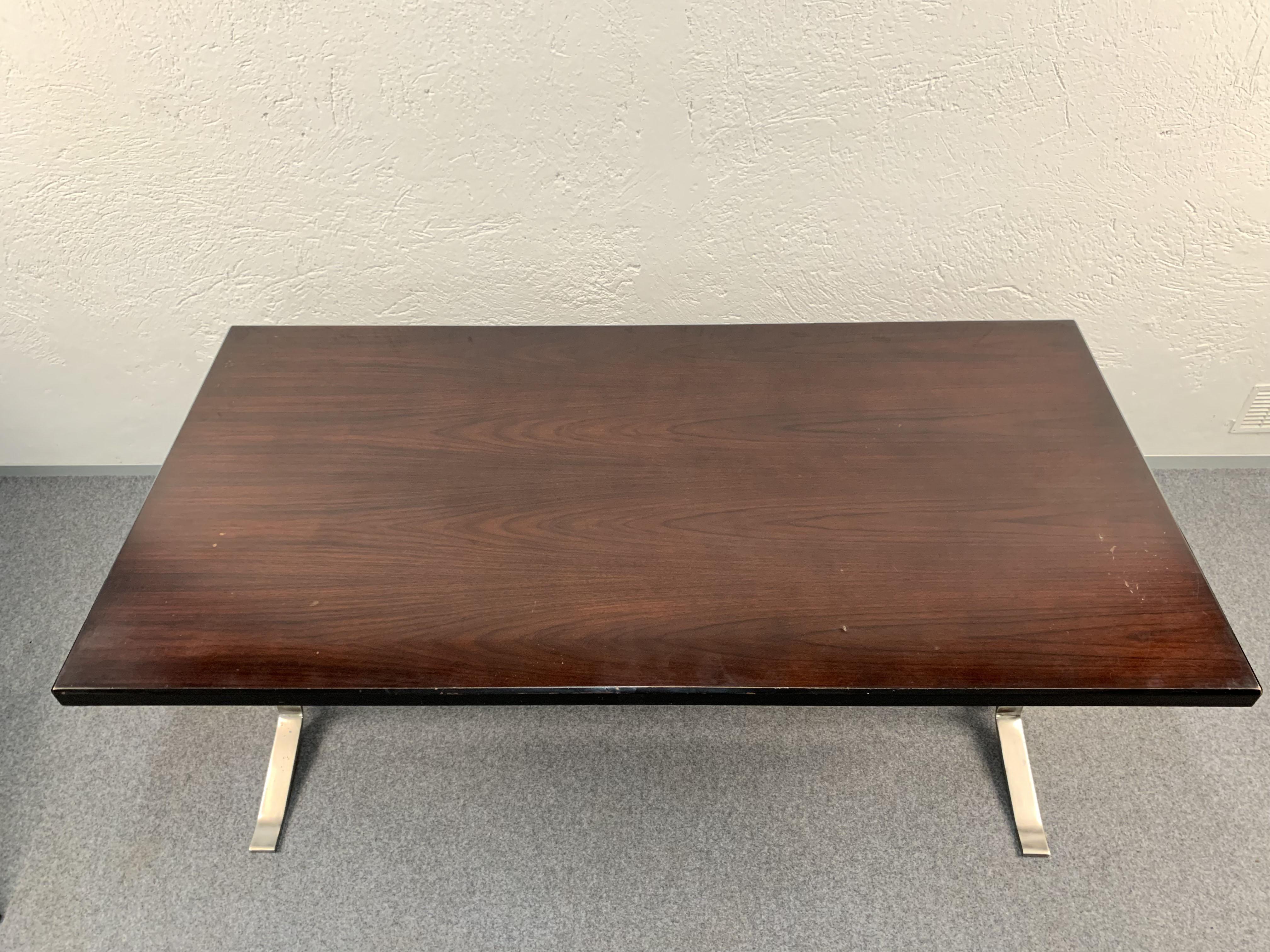 Italian Midcentury Gianni Moscatelli Steel Writing Table for Formanova, Italy, 1960s