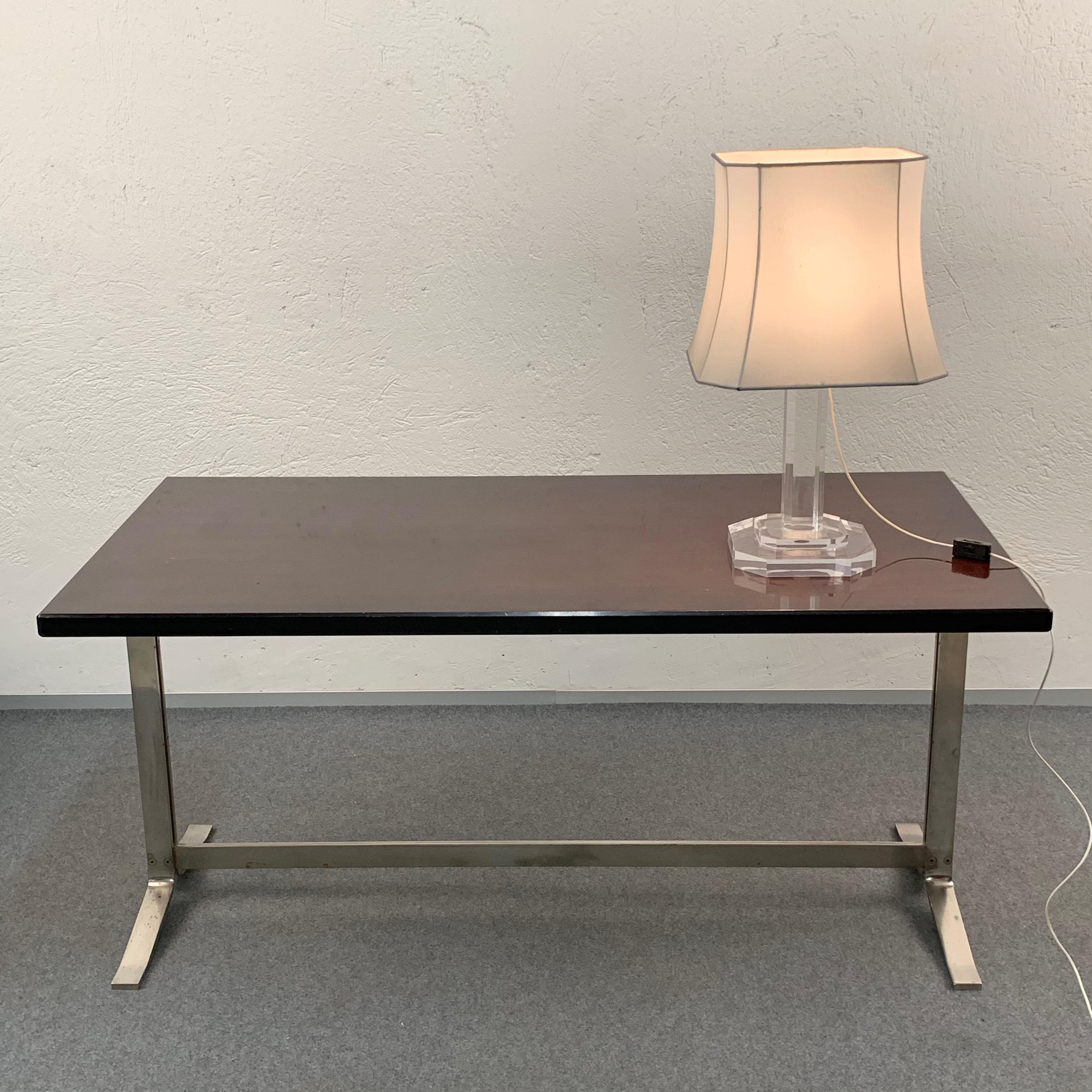 Midcentury Gianni Moscatelli Steel Writing Table for Formanova, Italy, 1960s 1