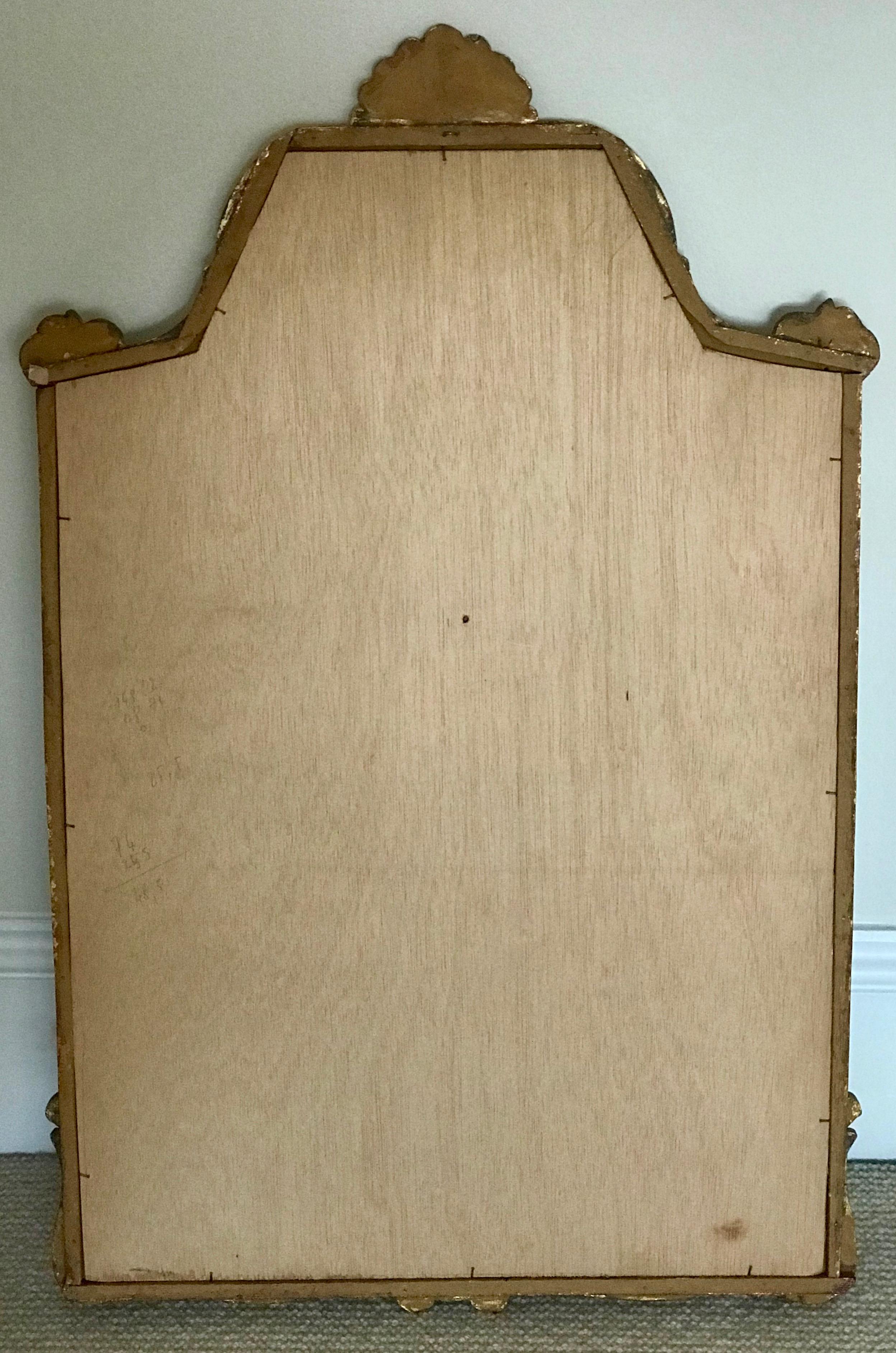 Midcentury Gilded Carved Wood Italian Wall Mirror 1