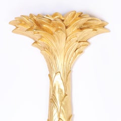 Midcentury Gilded Palm Tree Wall Torchiere