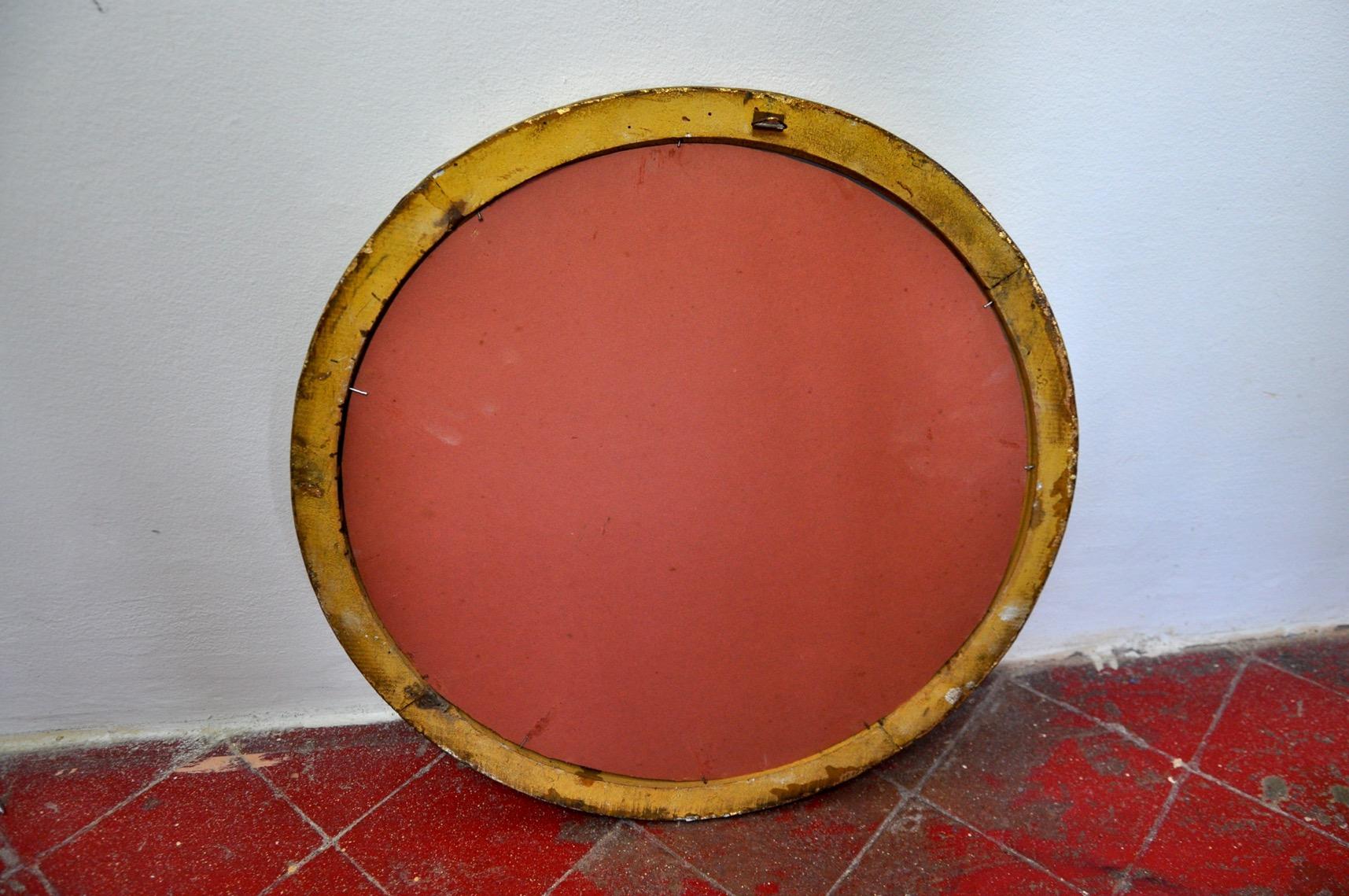 Midcentury Gilded Wooden Sun Mirror, France In Good Condition For Sale In BARCELONA, ES