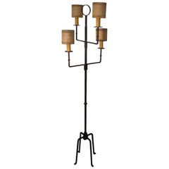 Midcentury Gilt Iron Floor Lamp by Tommy Parzinger