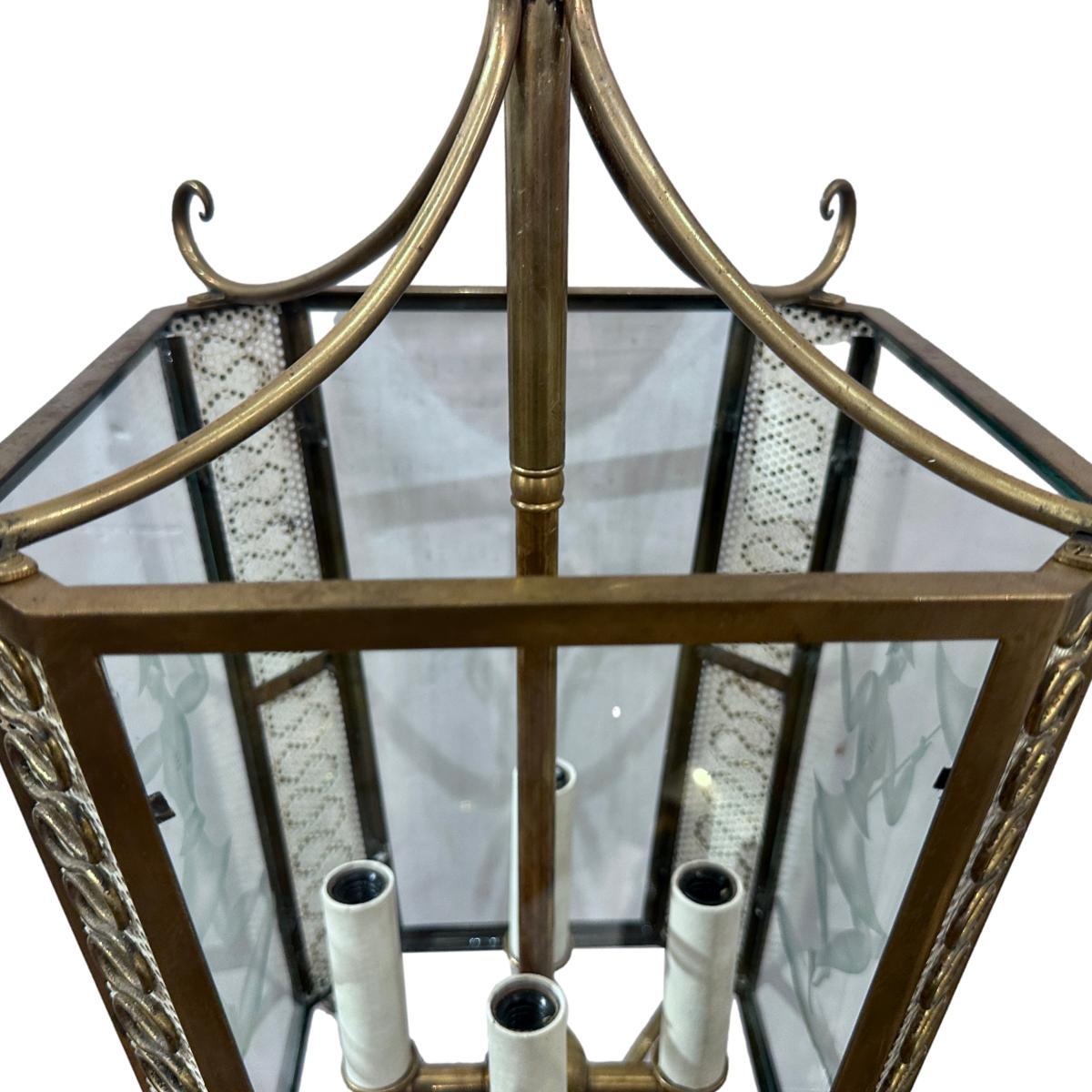 Midcentury Gilt Lantern For Sale 1